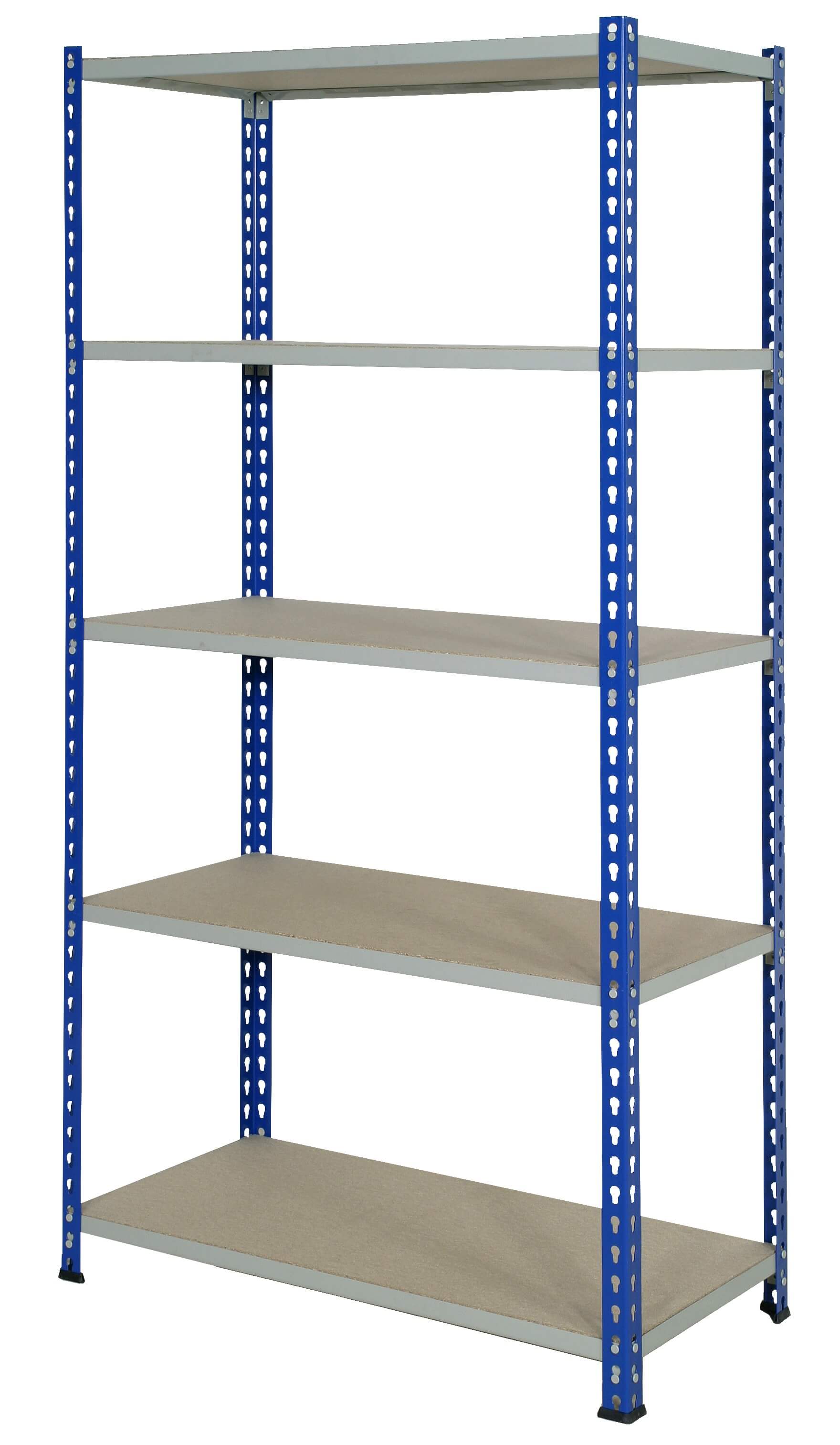 J Rivet Shelving, Blue/Grey 4 Shelves - 1830x915x305mm - 150kg UDL.