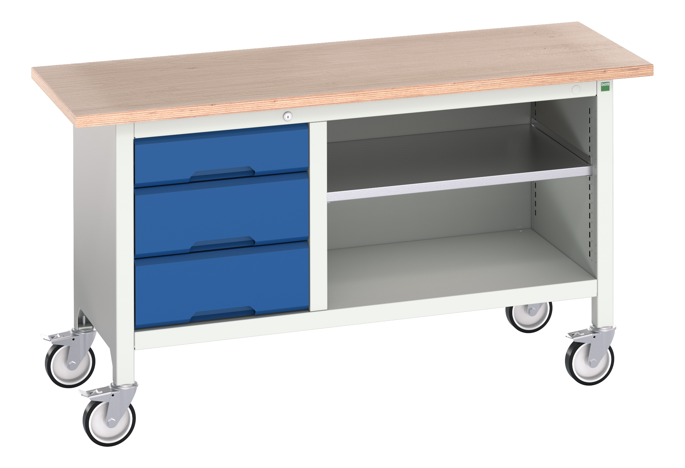 Bott Verso Mobile Storage Bench With 3 Drawer Cabinet / Open Cupboard - 16923212.11