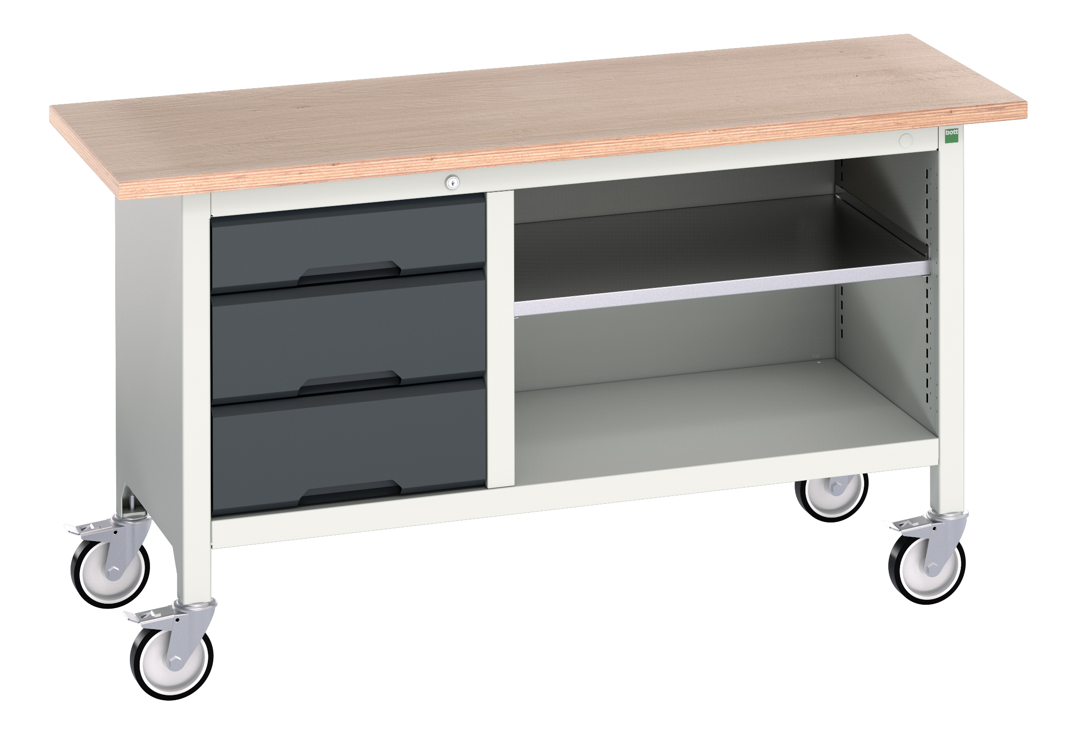 Bott Verso Mobile Storage Bench With 3 Drawer Cabinet / Open Cupboard - 16923212.19