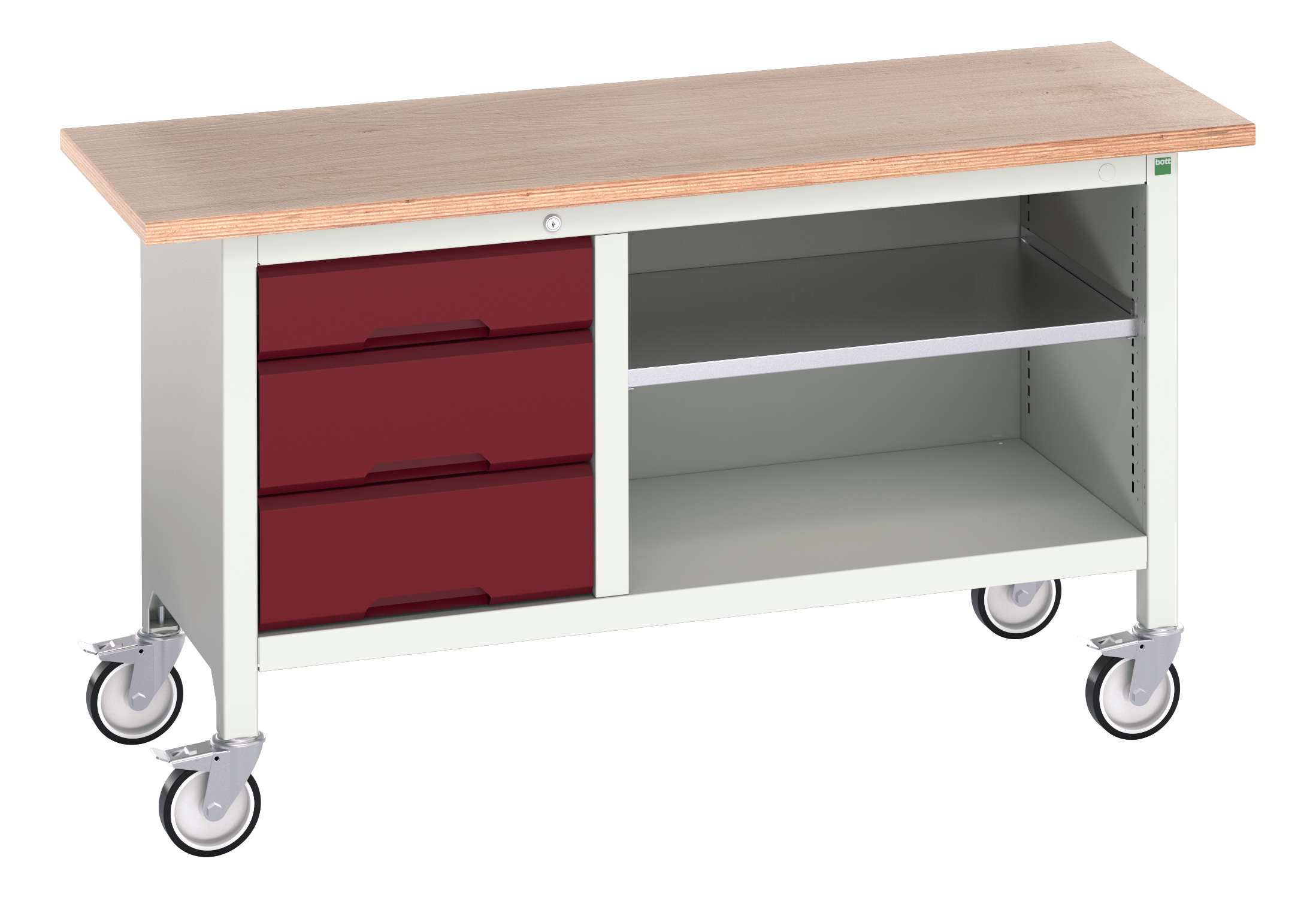 Bott Verso Mobile Storage Bench With 3 Drawer Cabinet / Open Cupboard - 16923212.24