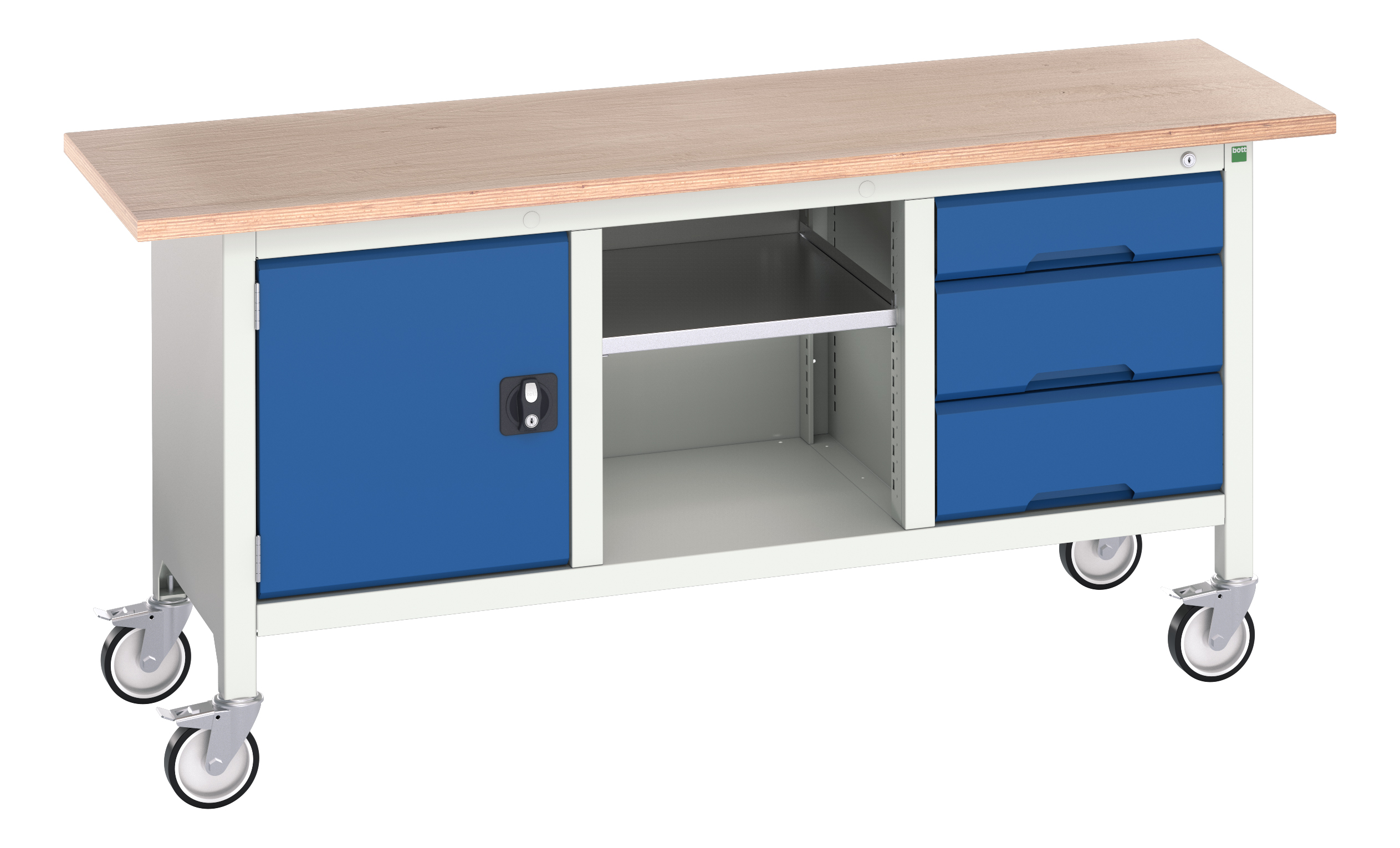 Bott Verso Mobile Storage Bench With Full Cupboard / Open Cupboard / 3 Drawer Cab - 16923220.11