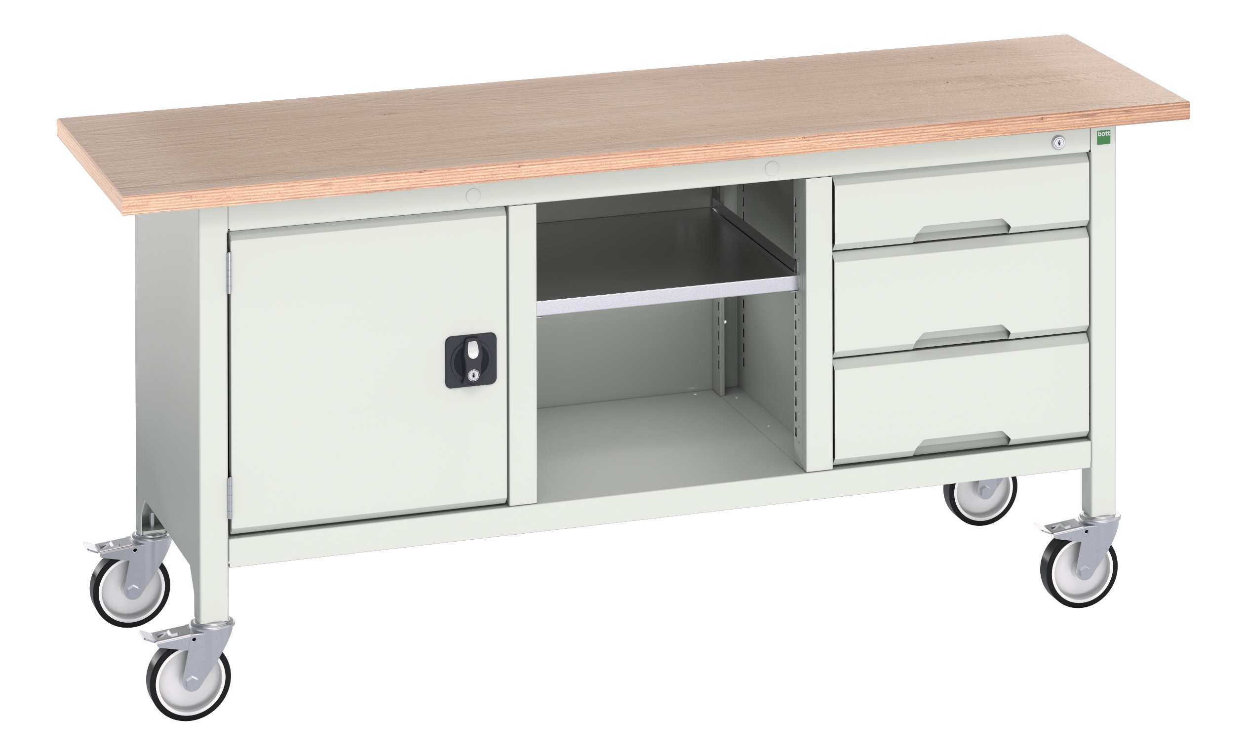 Bott Verso Mobile Storage Bench With Full Cupboard / Open Cupboard / 3 Drawer Cab - 16923220.16