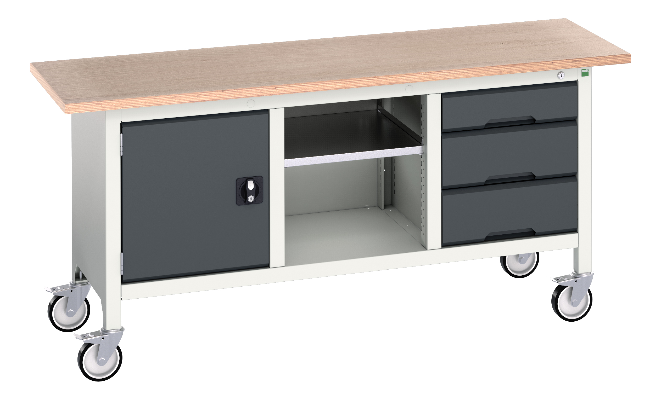 Bott Verso Mobile Storage Bench With Full Cupboard / Open Cupboard / 3 Drawer Cab - 16923220.19