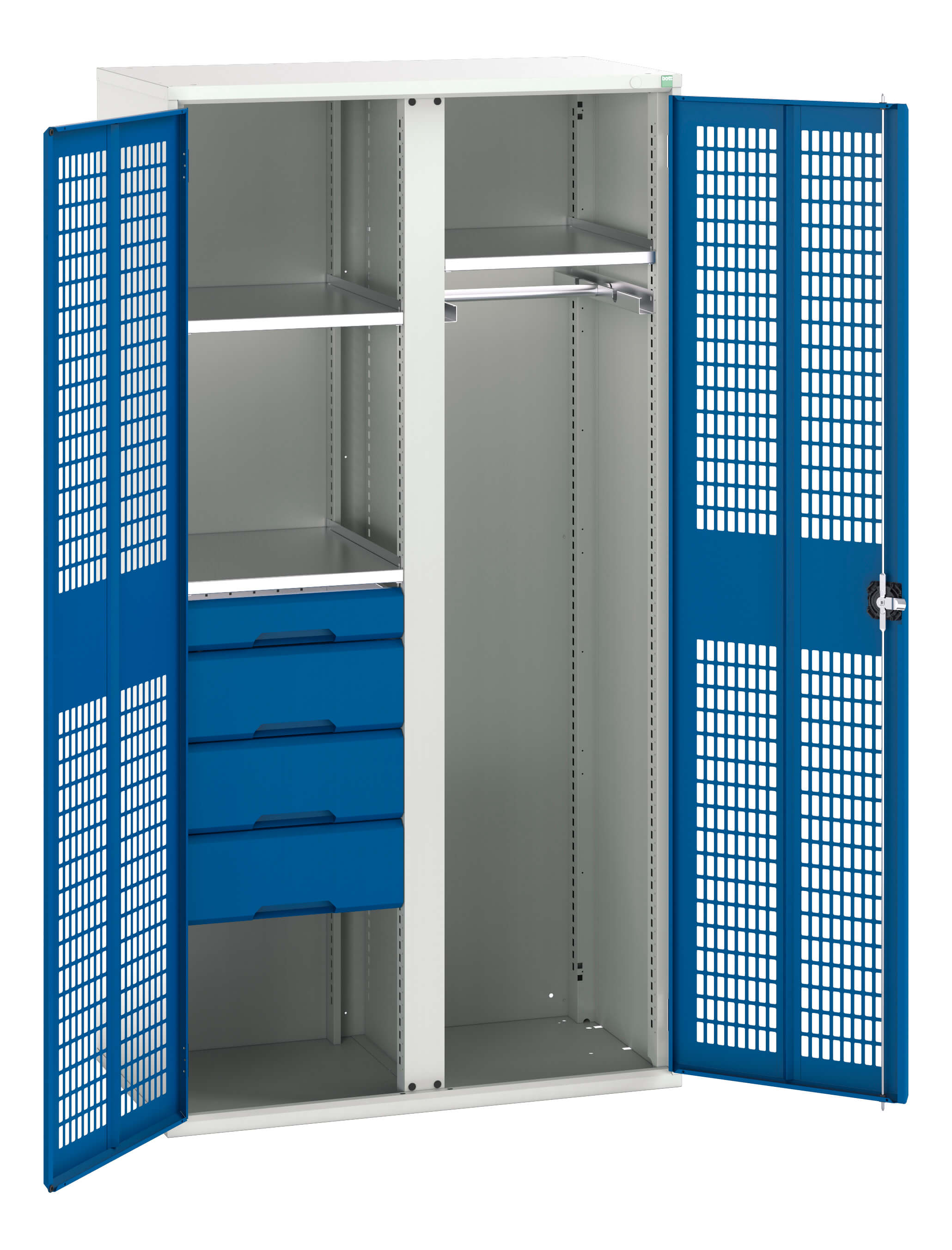 Bott Verso Ventilated Door Ppe / Janitorial Kitted Cupboard With Vertical Partition - 16926776.11