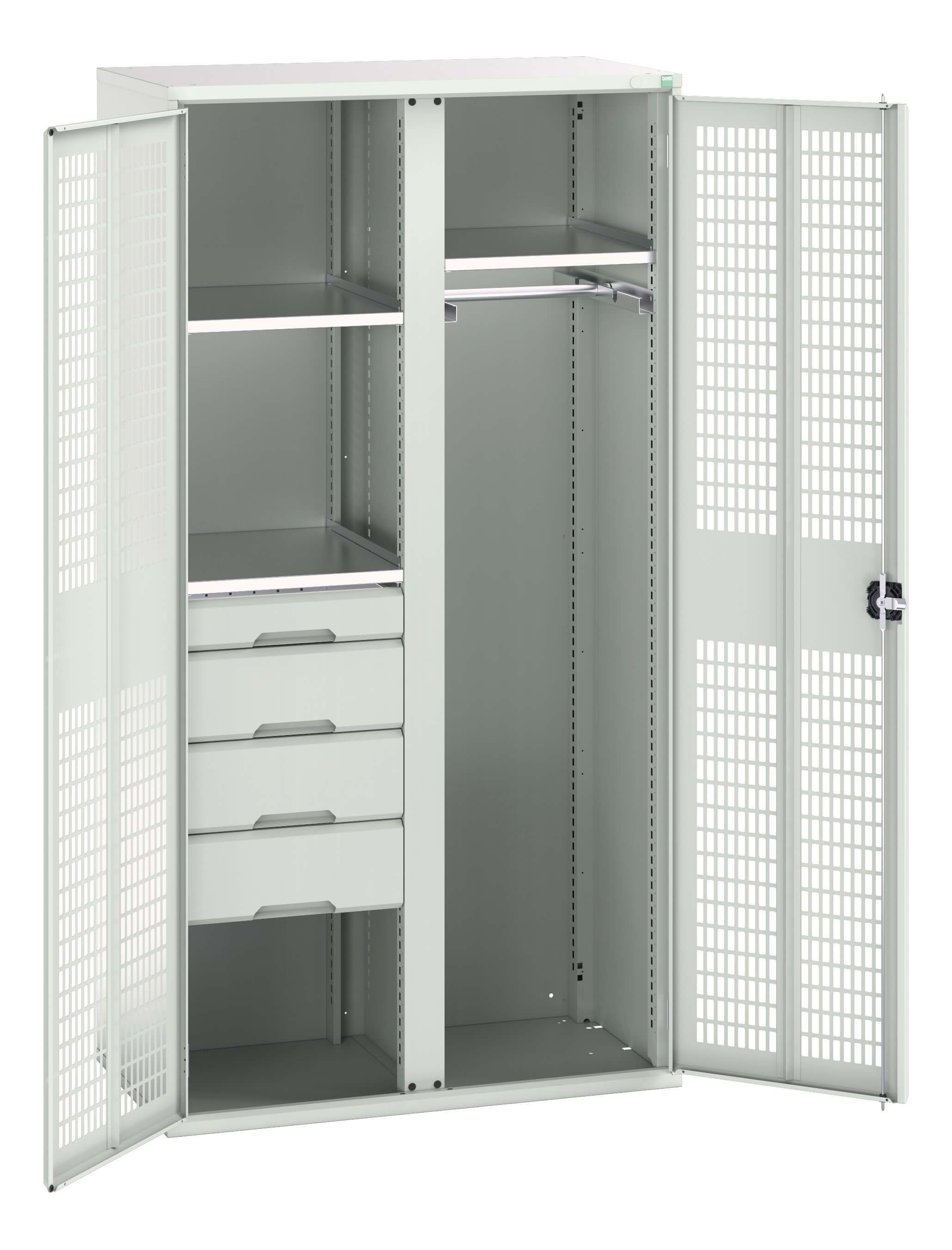 Bott Verso Ventilated Door Ppe / Janitorial Kitted Cupboard With Vertical Partition - 16926776.16