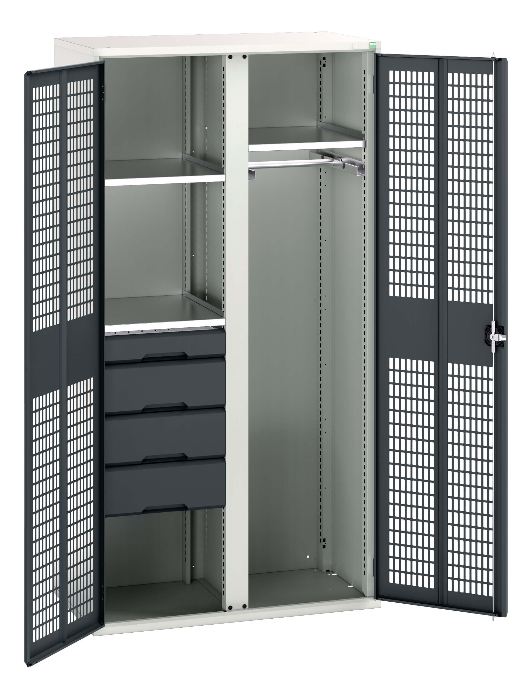 Bott Verso Ventilated Door Ppe / Janitorial Kitted Cupboard With Vertical Partition - 16926776.19