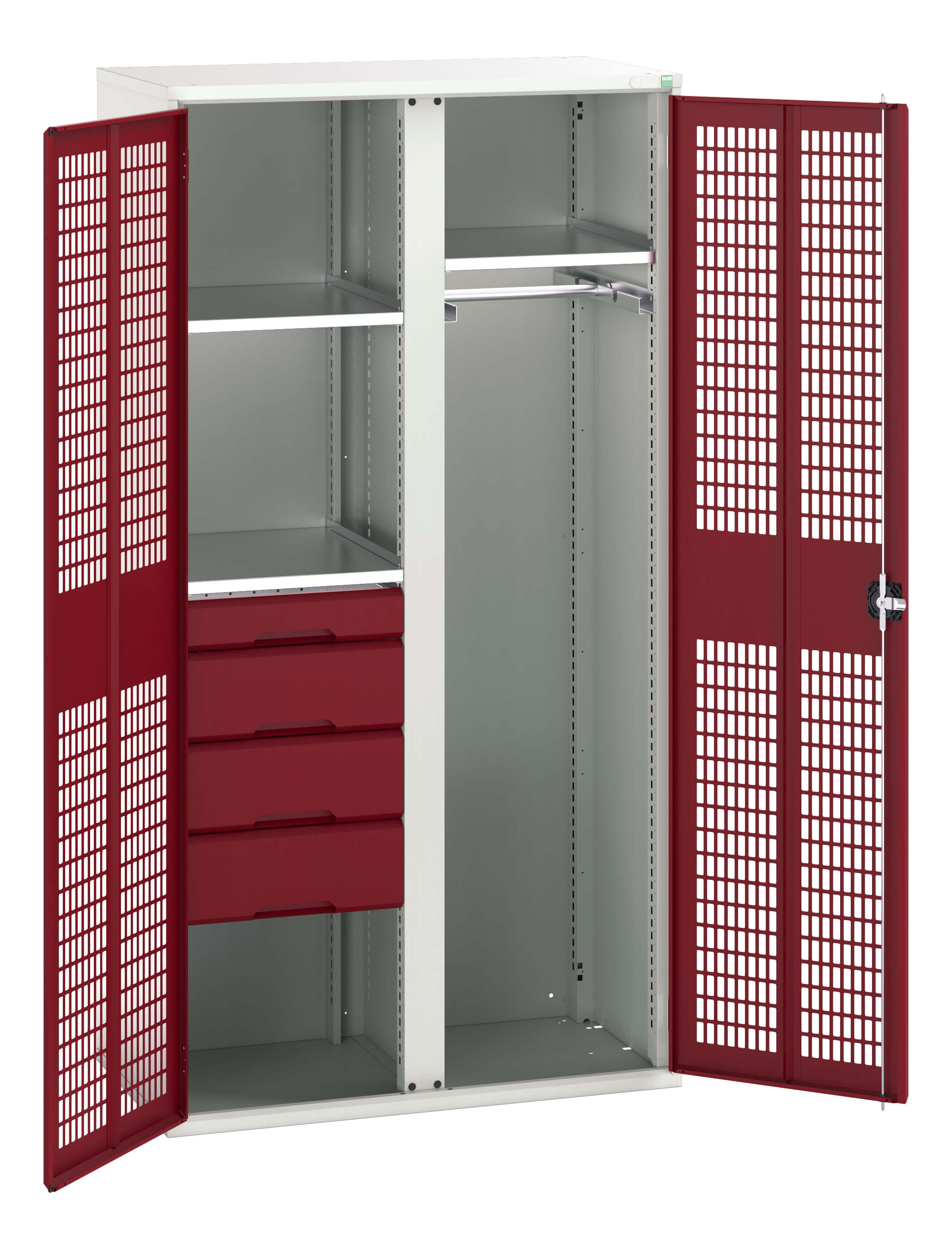 Bott Verso Ventilated Door Ppe / Janitorial Kitted Cupboard With Vertical Partition - 16926776.24