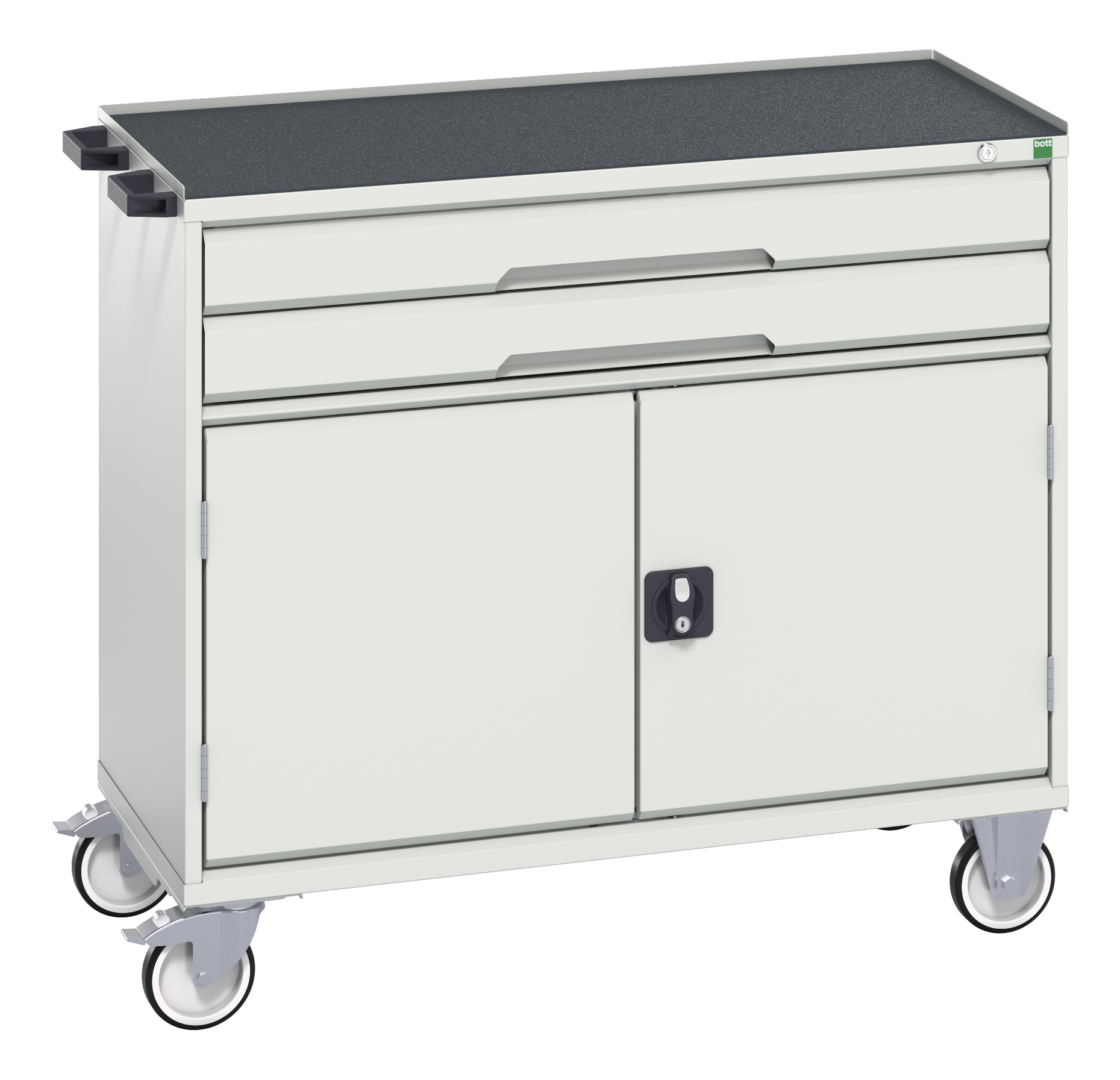 Bott Verso Mobile Drawer-Door Cabinet With 2 Drawers / Cupboard & Top Tray With Mat - 16927061.16