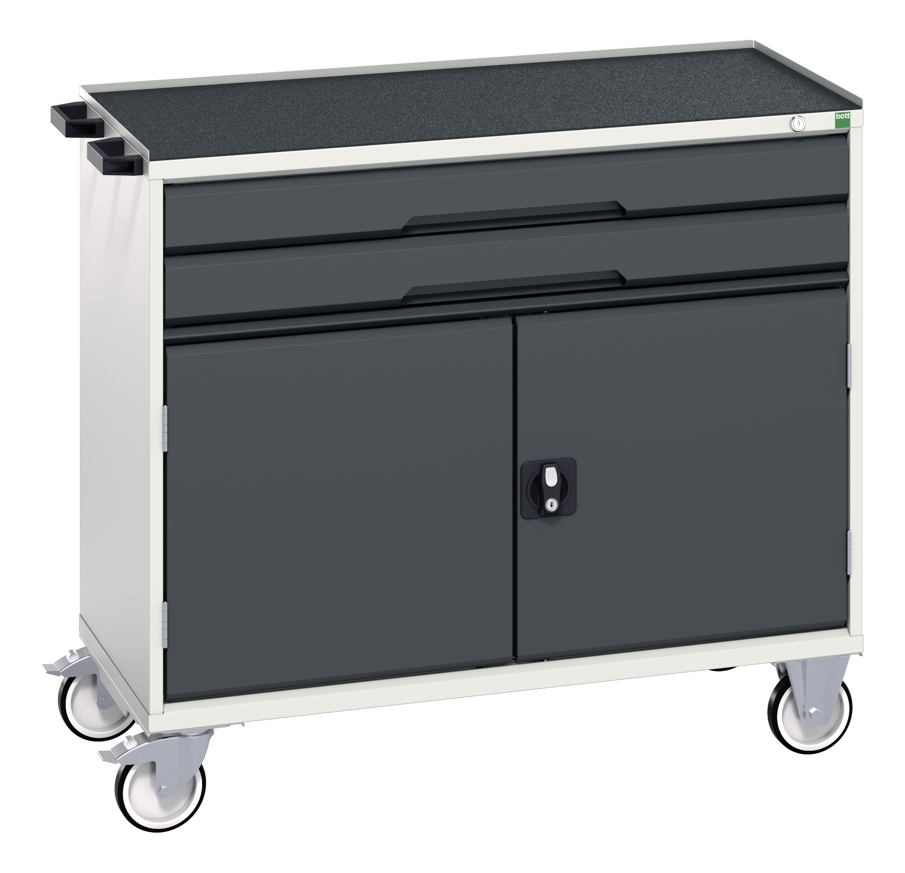 Bott Verso Mobile Drawer-Door Cabinet With 2 Drawers / Cupboard & Top Tray With Mat - 16927061.19