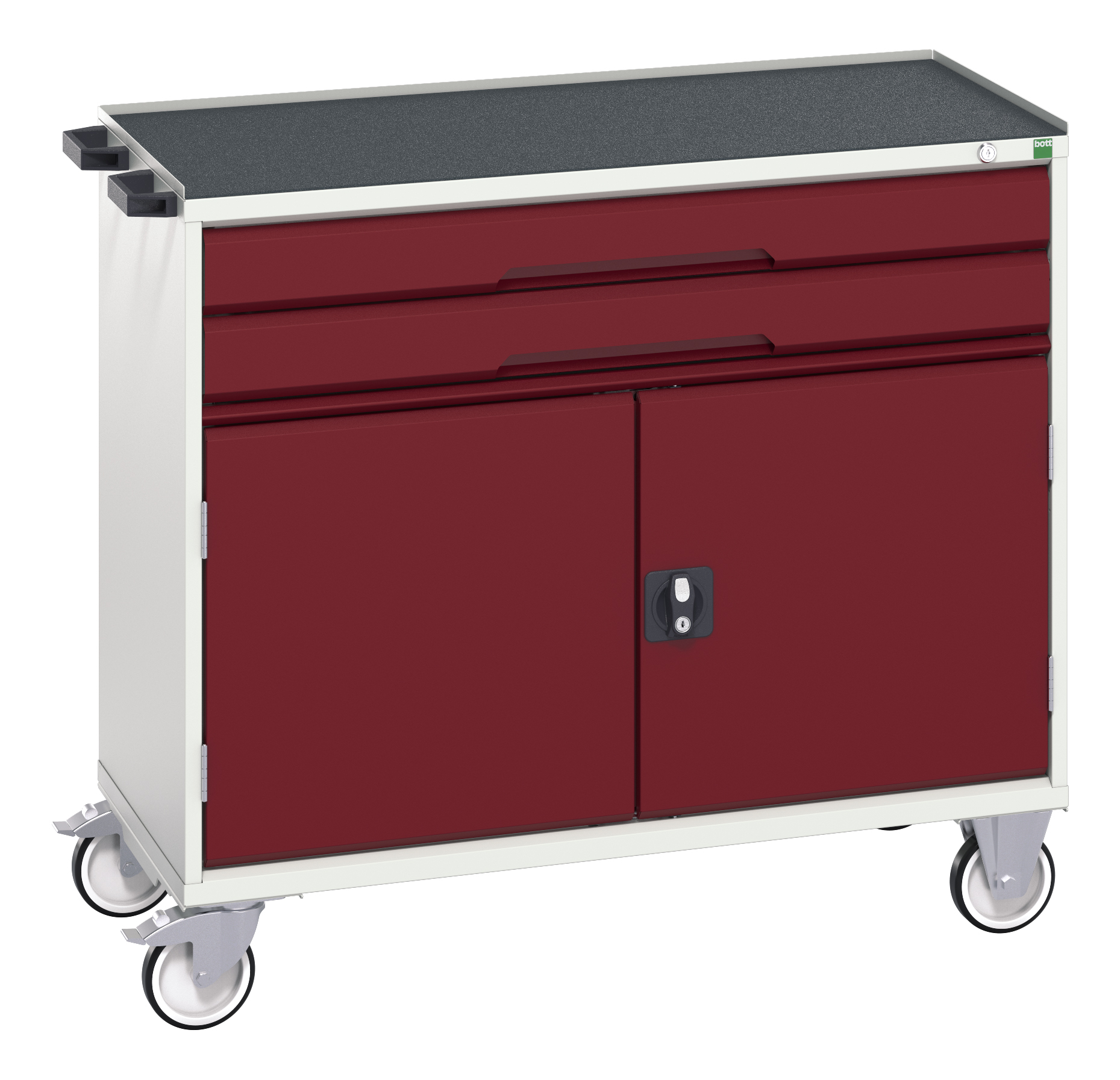 Bott Verso Mobile Drawer-Door Cabinet With 2 Drawers / Cupboard & Top Tray With Mat - 16927061.24