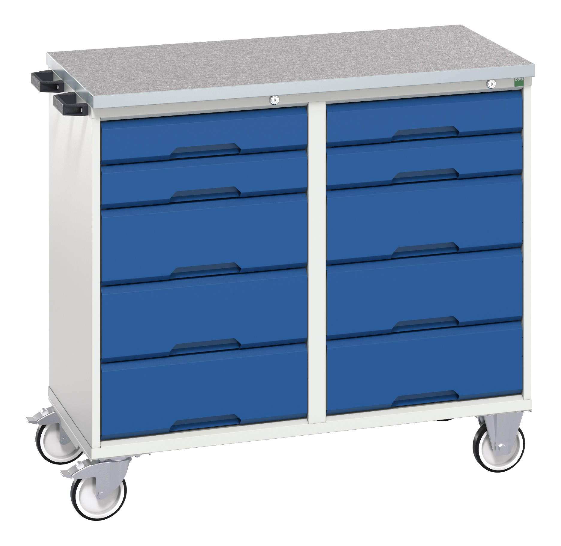 Bott Verso Maintenance Trolley With 10 Drawers & Lino Top - 16927100.11