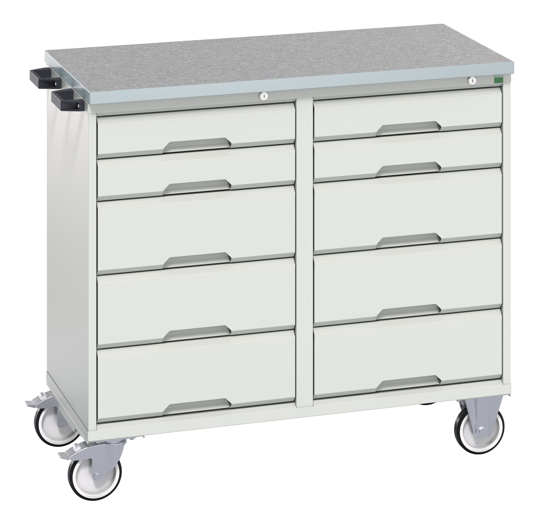 Bott Verso Maintenance Trolley With 10 Drawers & Lino Top - 16927100.16