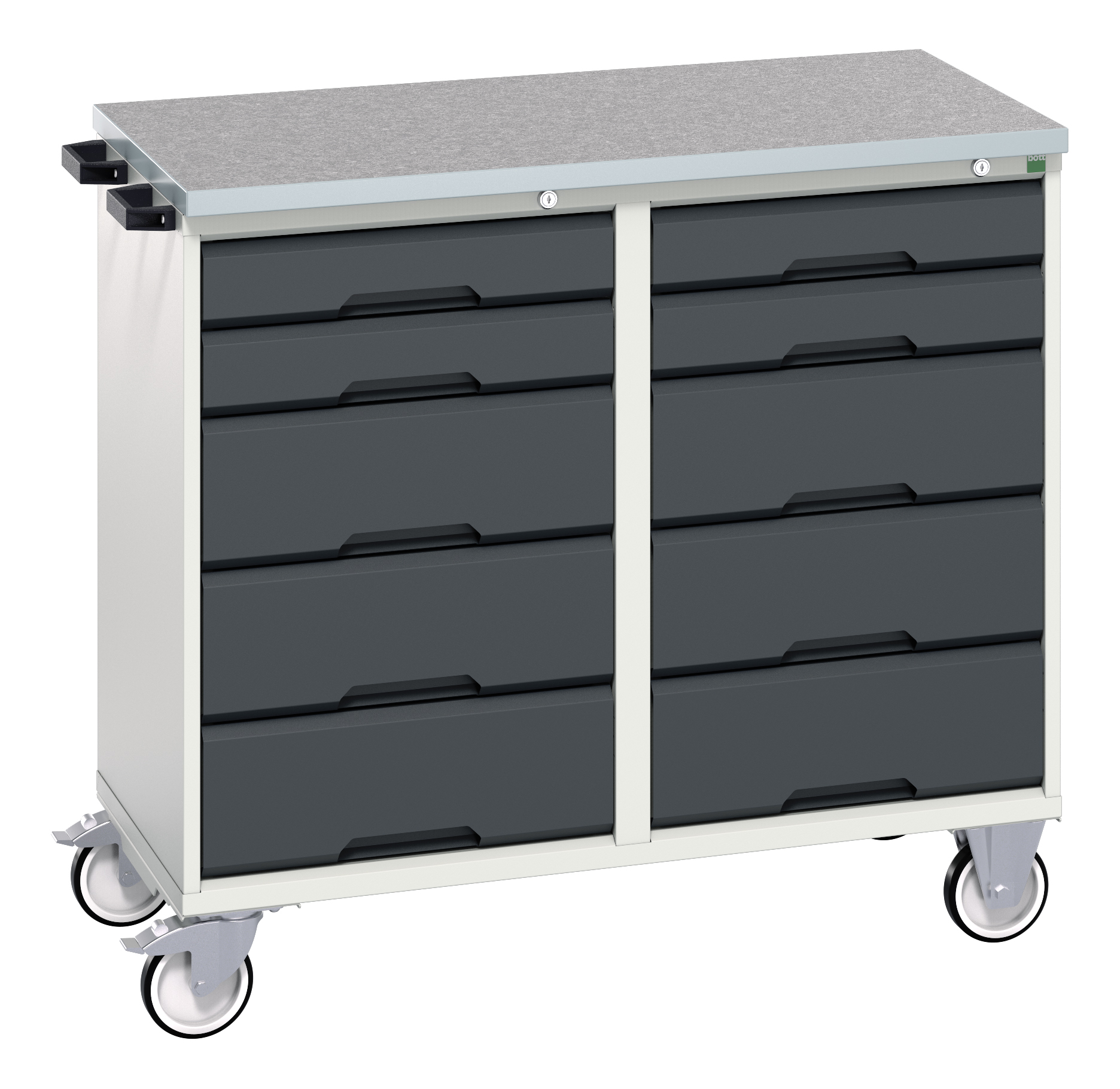 Bott Verso Maintenance Trolley With 10 Drawers & Lino Top - 16927100.19