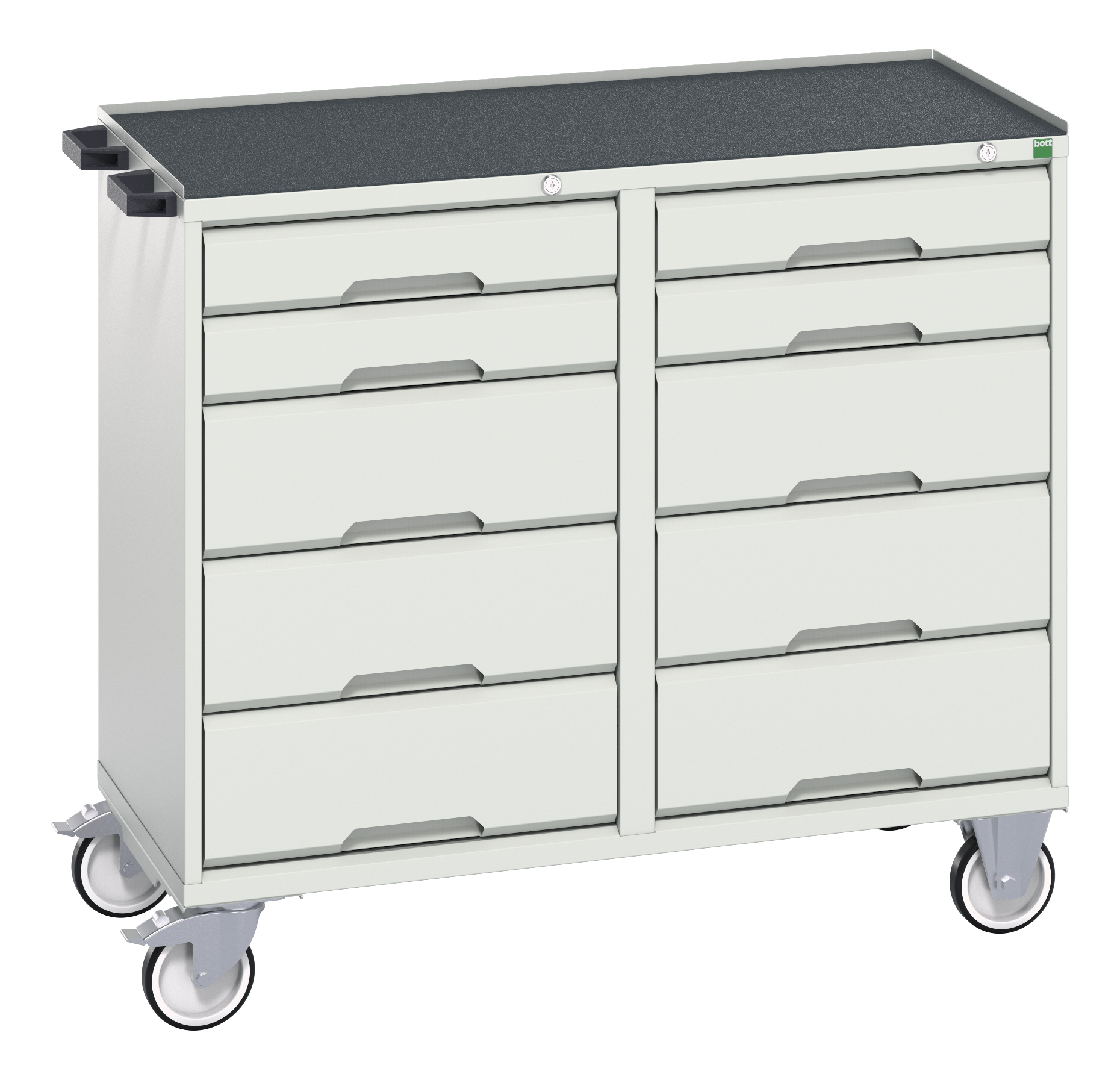 Bott Verso Maintenance Trolley With 10 Drawers & Top Tray With Mat - 16927102.16