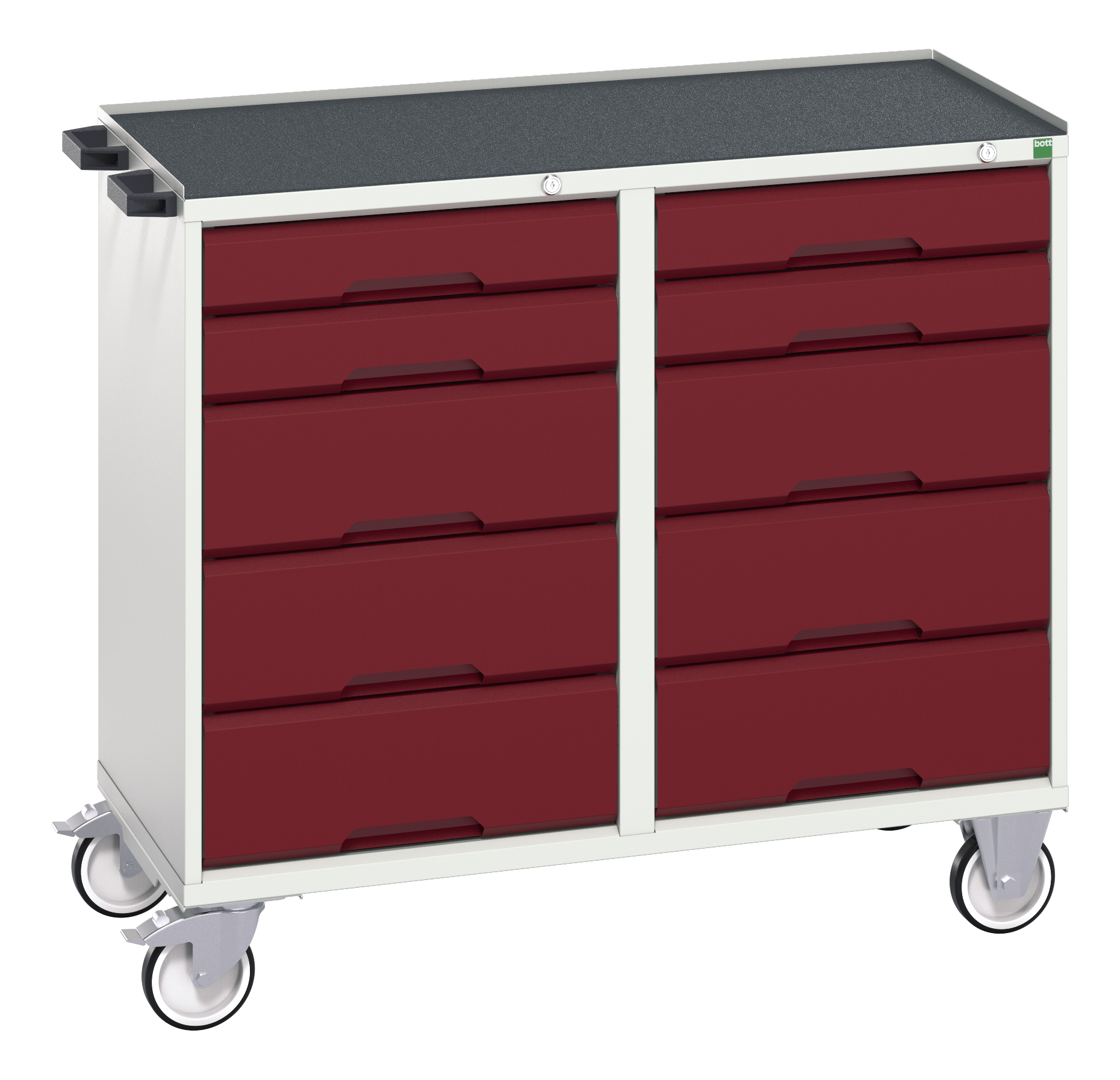 Bott Verso Maintenance Trolley With 10 Drawers & Top Tray With Mat - 16927102.24