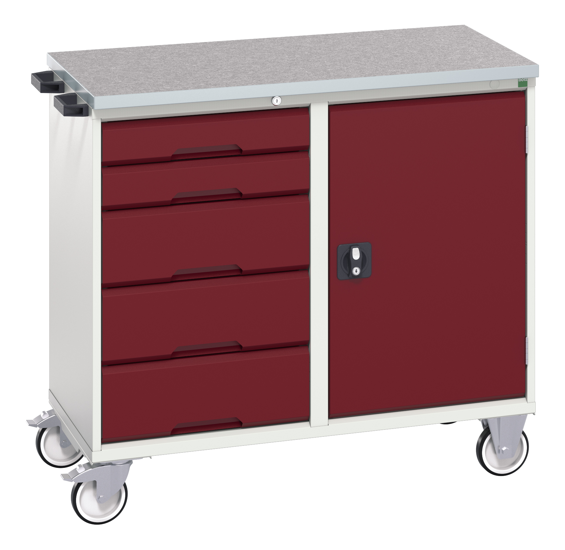 Bott Verso Maintenance Trolley With 5 Drawers / Cupboard & Lino Top - 16927120.24