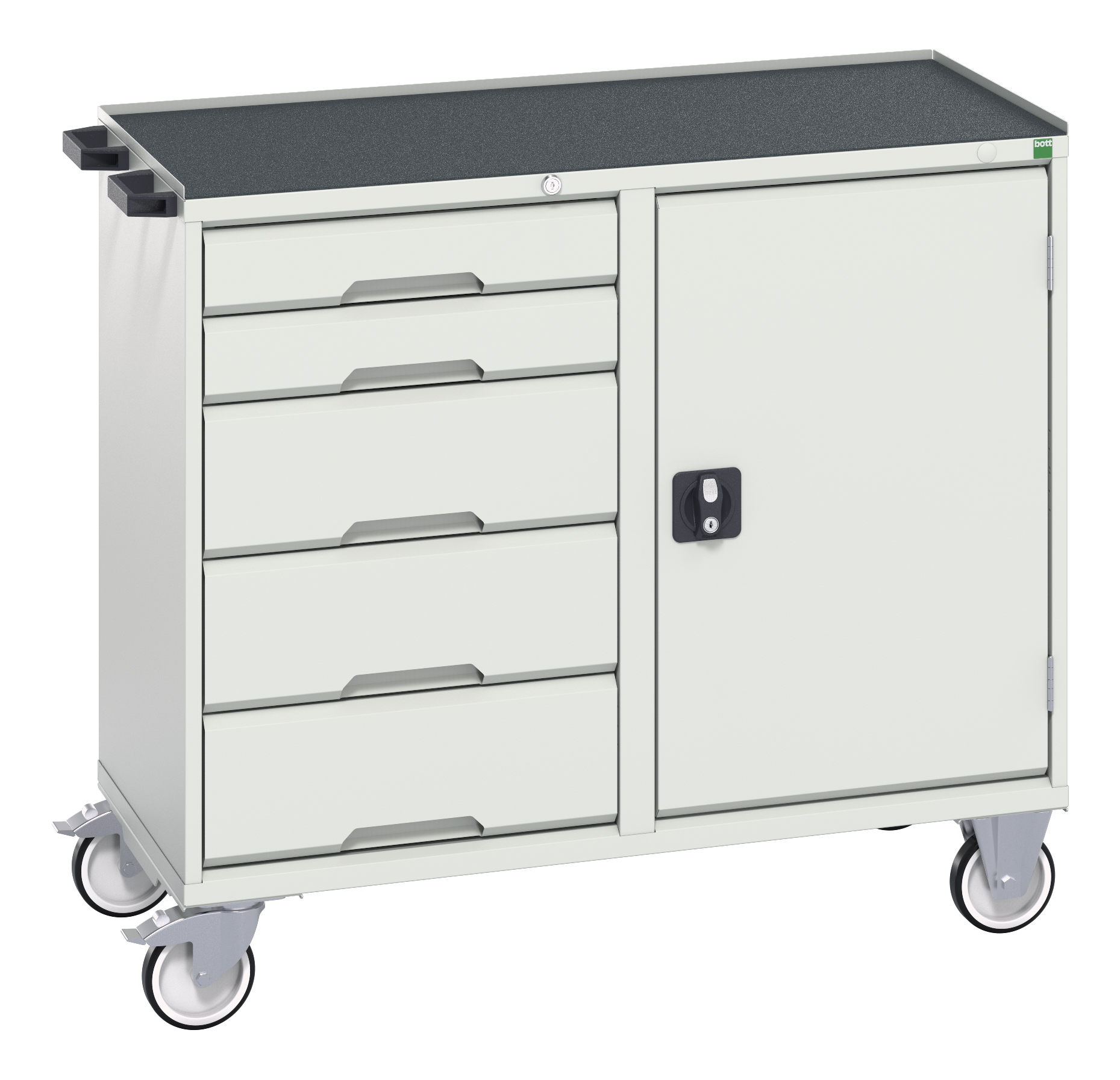 Bott Verso Maintenance Trolley With 5 Drawers / Cupboard & Top Tray With Mat - 16927122.16