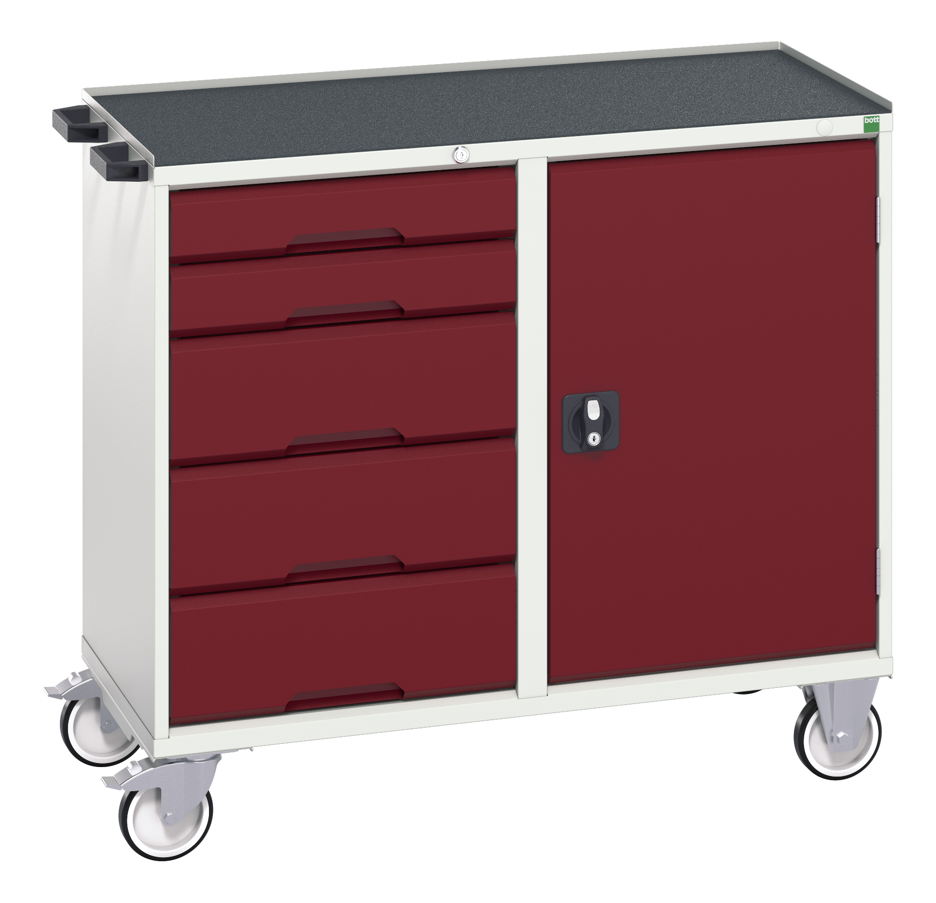 Bott Verso Maintenance Trolley With 5 Drawers / Cupboard & Top Tray With Mat - 16927122.24