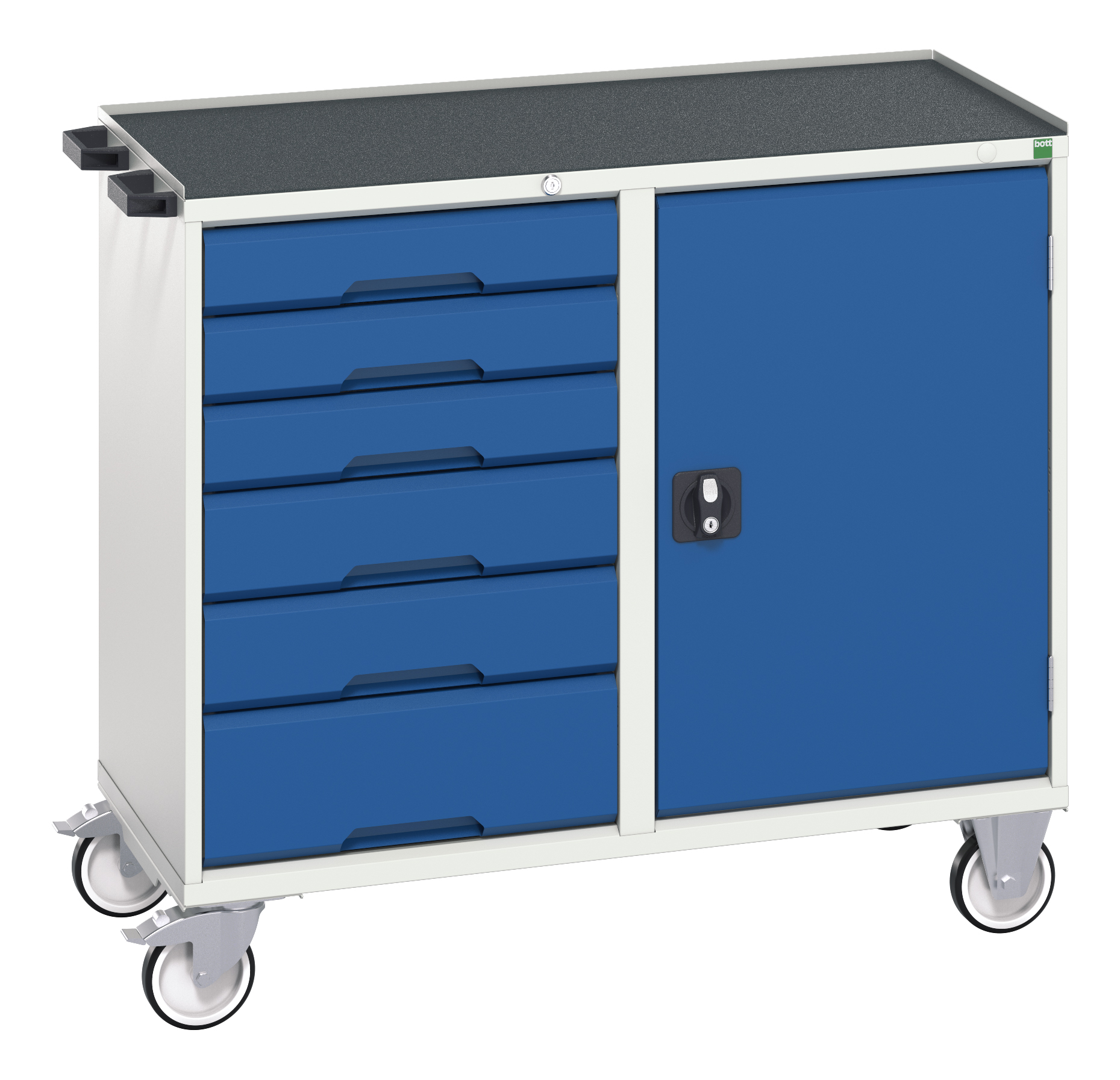 Bott Verso Maintenance Trolley With 6 Drawers / Cupboard & Top Tray With Mat - 16927125.11