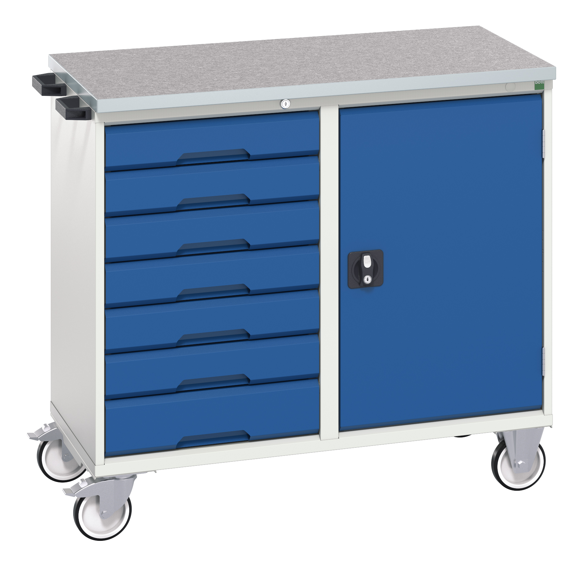Bott Verso Maintenance Trolley With 7 Drawers / Cupboard & Lino Top - 16927126.11