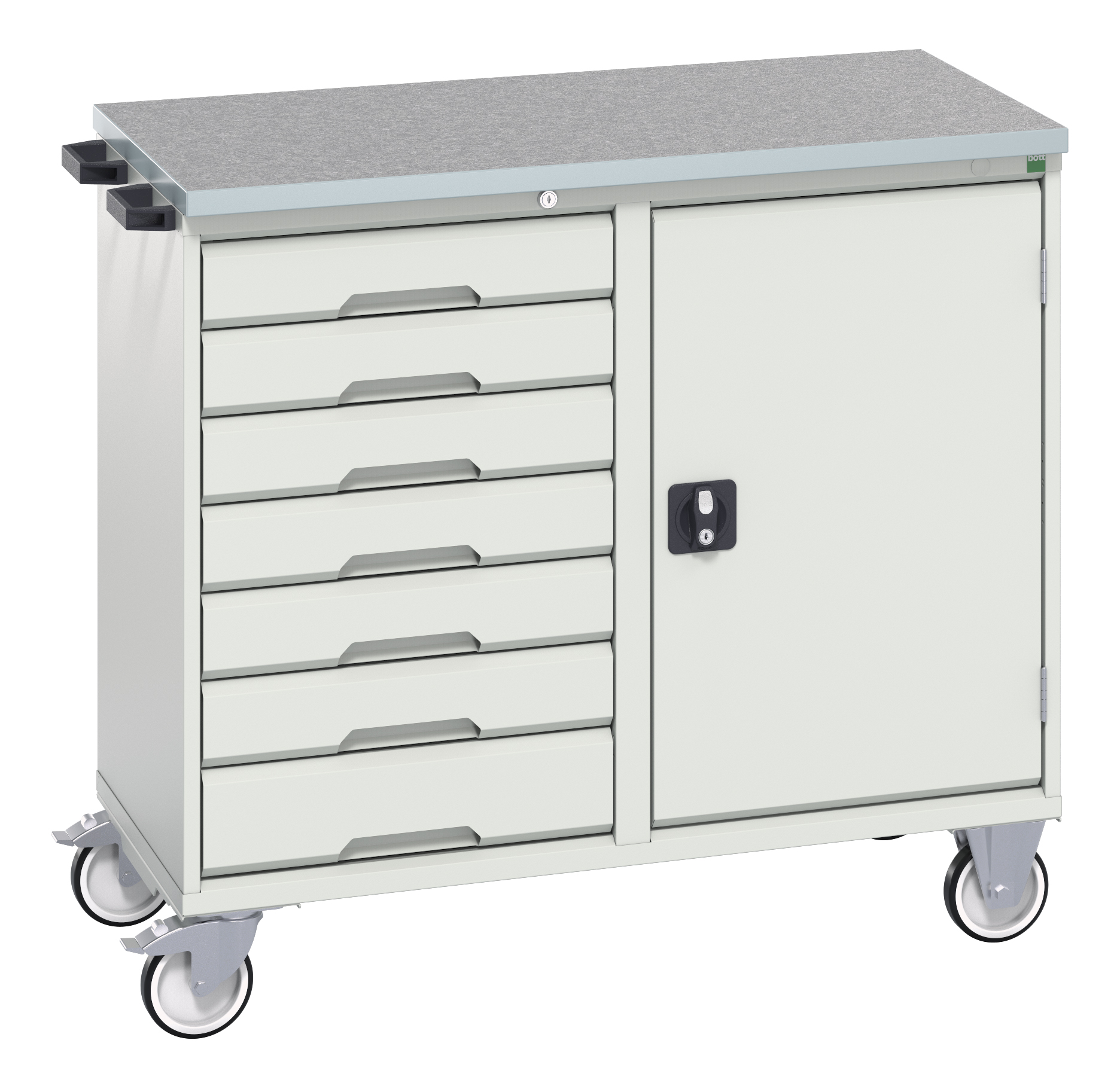 Bott Verso Maintenance Trolley With 7 Drawers / Cupboard & Lino Top - 16927126.16
