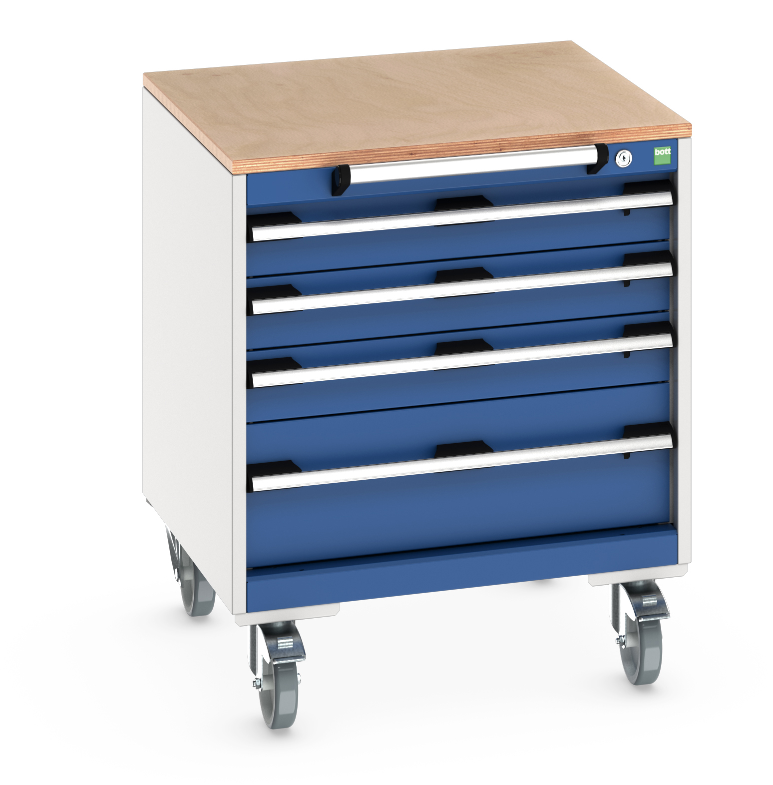 Bott Cubio Mobile Drawer Cabinet With 4 Drawers & Multiplex Worktop - 40402143.11V