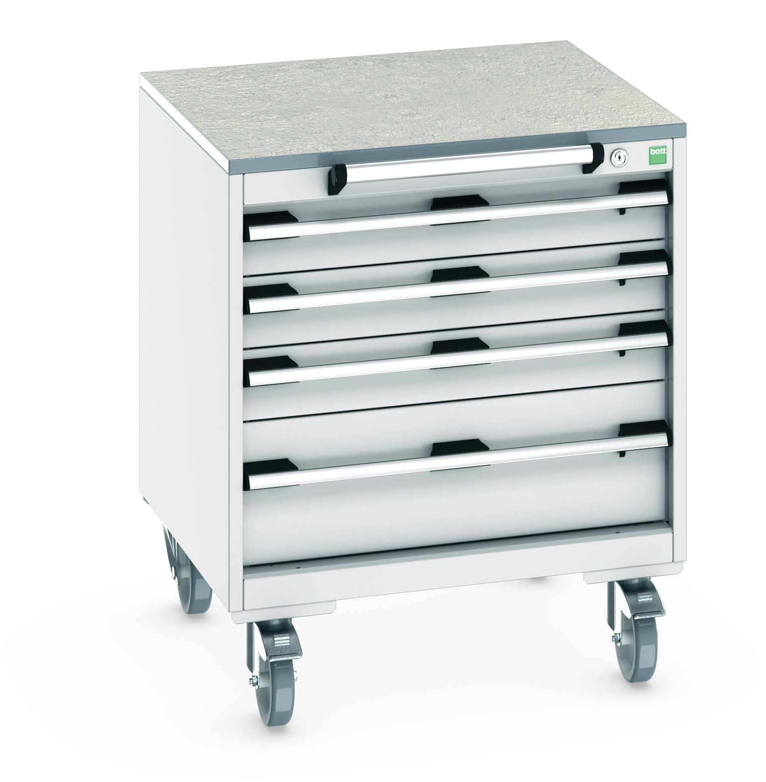 Bott Cubio Mobile Drawer Cabinet With 4 Drawers & Lino Worktop - 40402144.16V