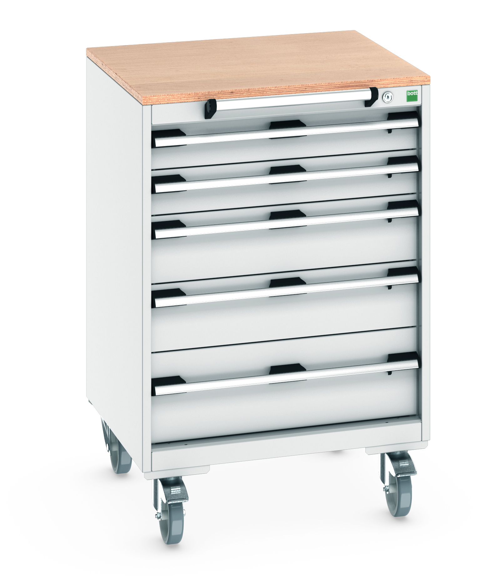 Bott Cubio Mobile Drawer Cabinet With 5 Drawers & Multiplex Worktop - 40402149.16V