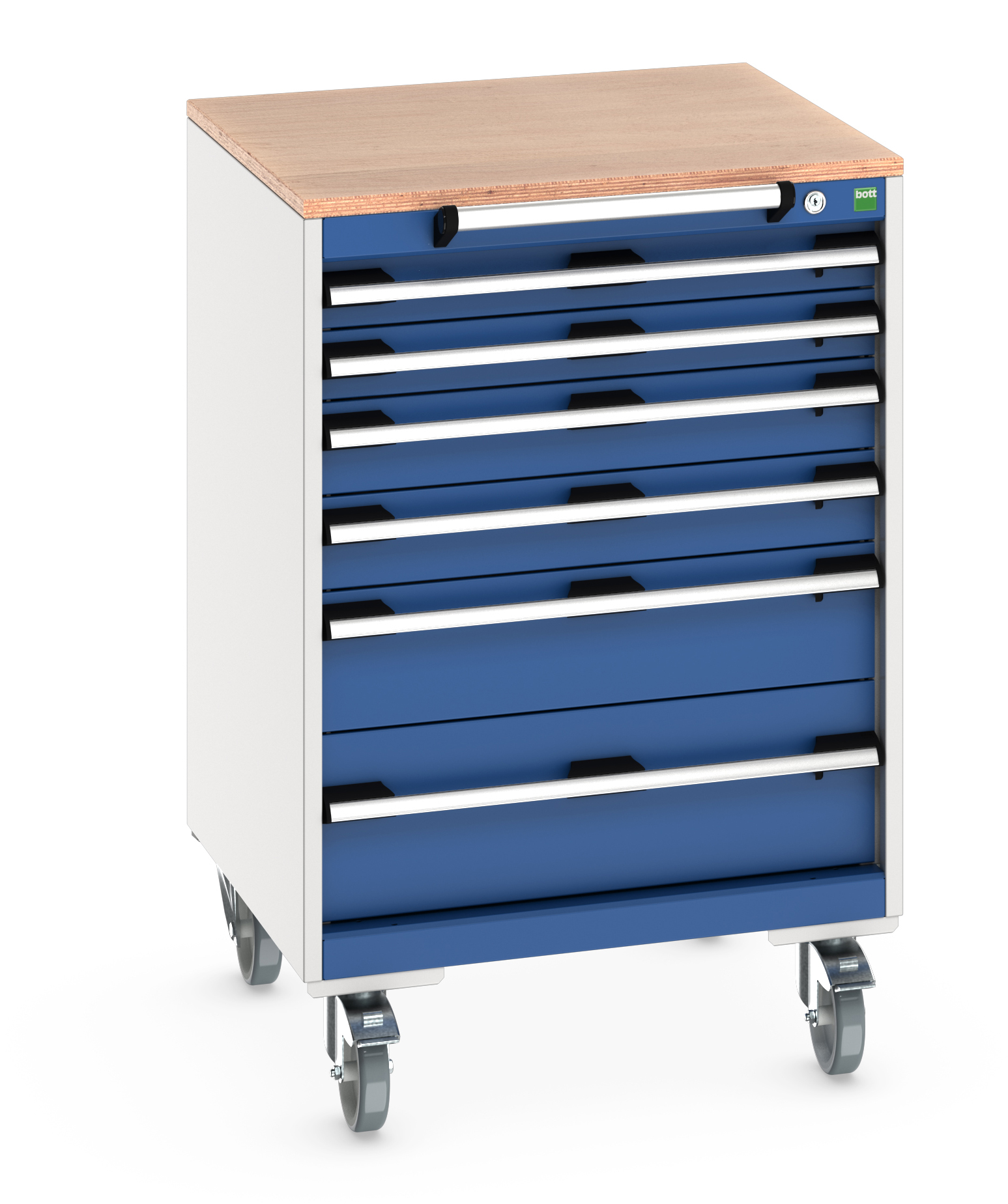 Bott Cubio Mobile Drawer Cabinet With 6 Drawers & Multiplex Worktop - 40402151.11V