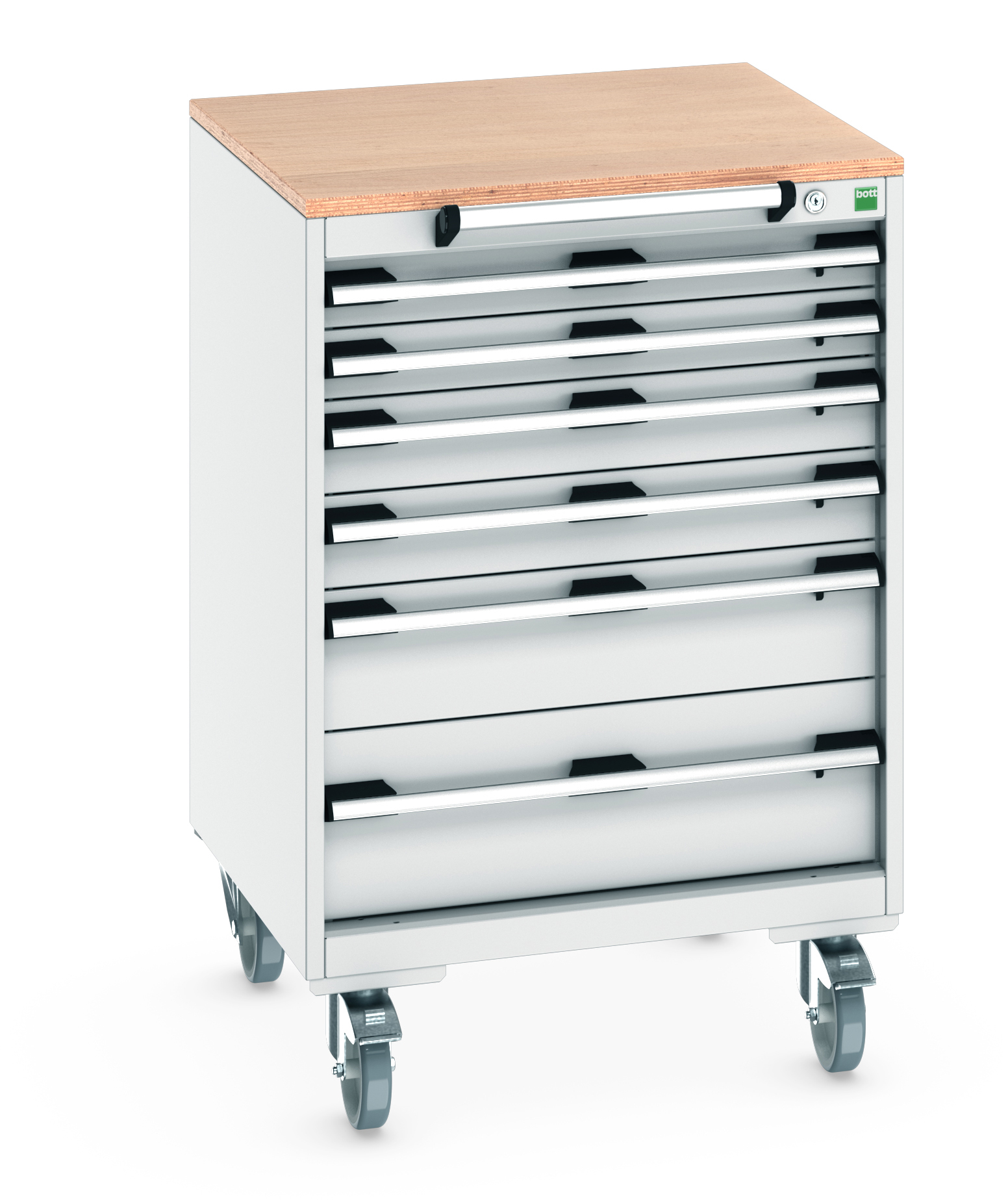 Bott Cubio Mobile Drawer Cabinet With 6 Drawers & Multiplex Worktop - 40402151.16V