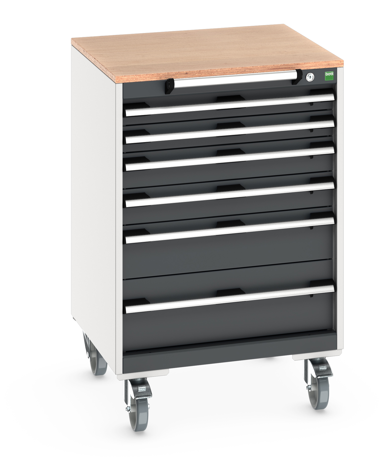 Bott Cubio Mobile Drawer Cabinet With 6 Drawers & Multiplex Worktop - 40402151.19V