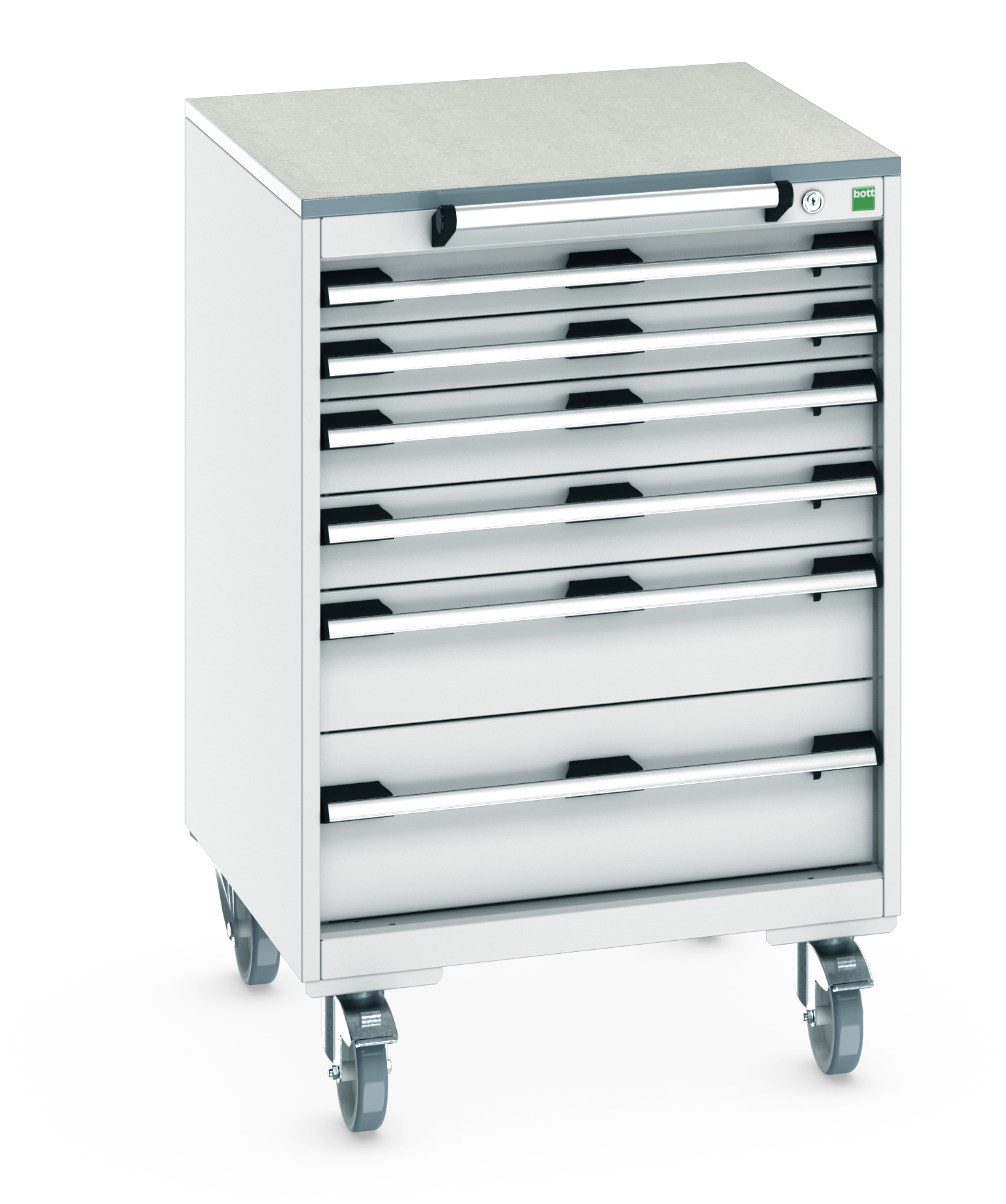 Bott Cubio Mobile Drawer Cabinet With 6 Drawers & Lino Worktop - 40402152.16V