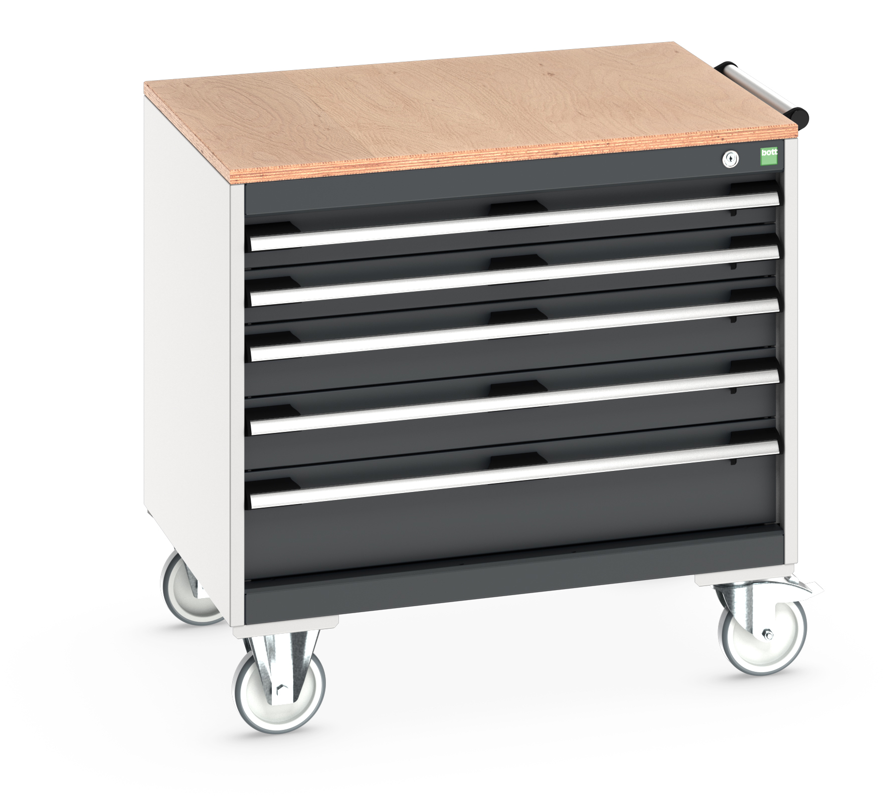Bott Cubio Mobile Drawer Cabinet With 5 Drawers & Multiplex Worktop - 40402153.19V