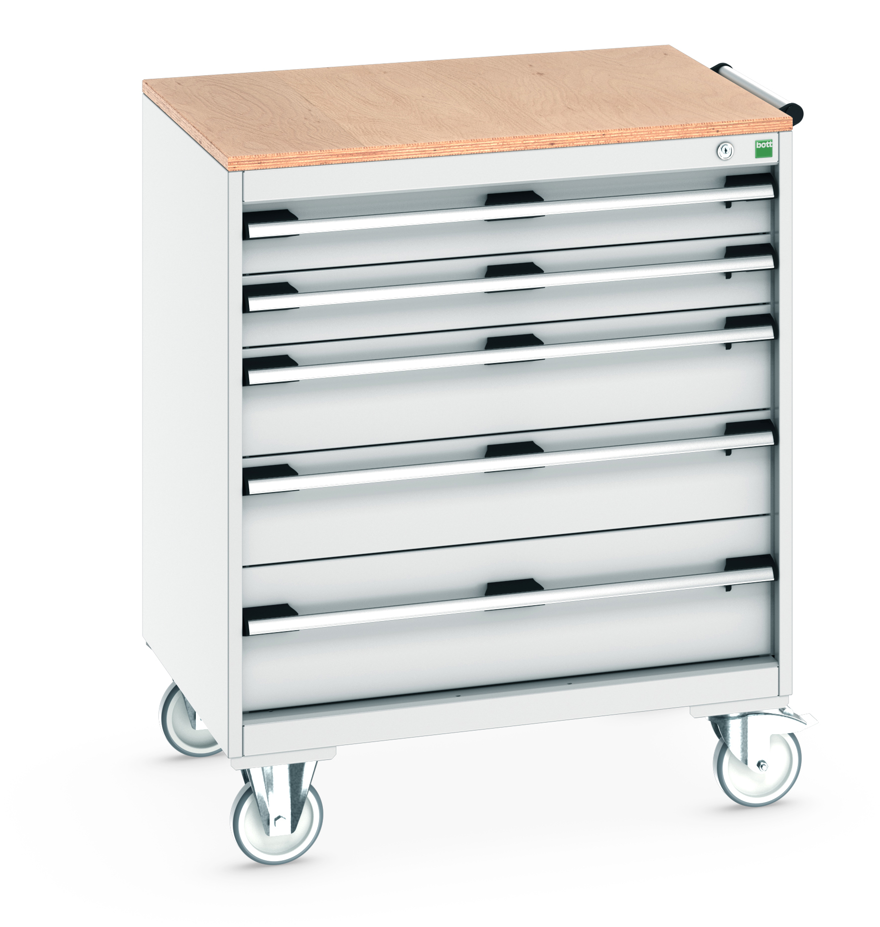 Bott Cubio Mobile Drawer Cabinet With 5 Drawers & Multiplex Worktop - 40402157.16V
