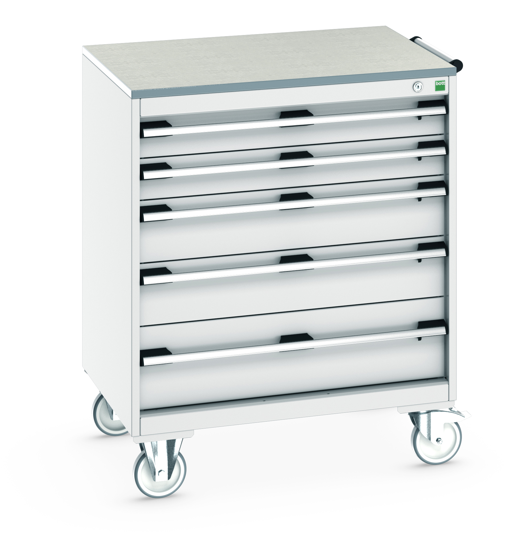 Bott Cubio Mobile Drawer Cabinet With 5 Drawers & Lino Worktop - 40402158.16V