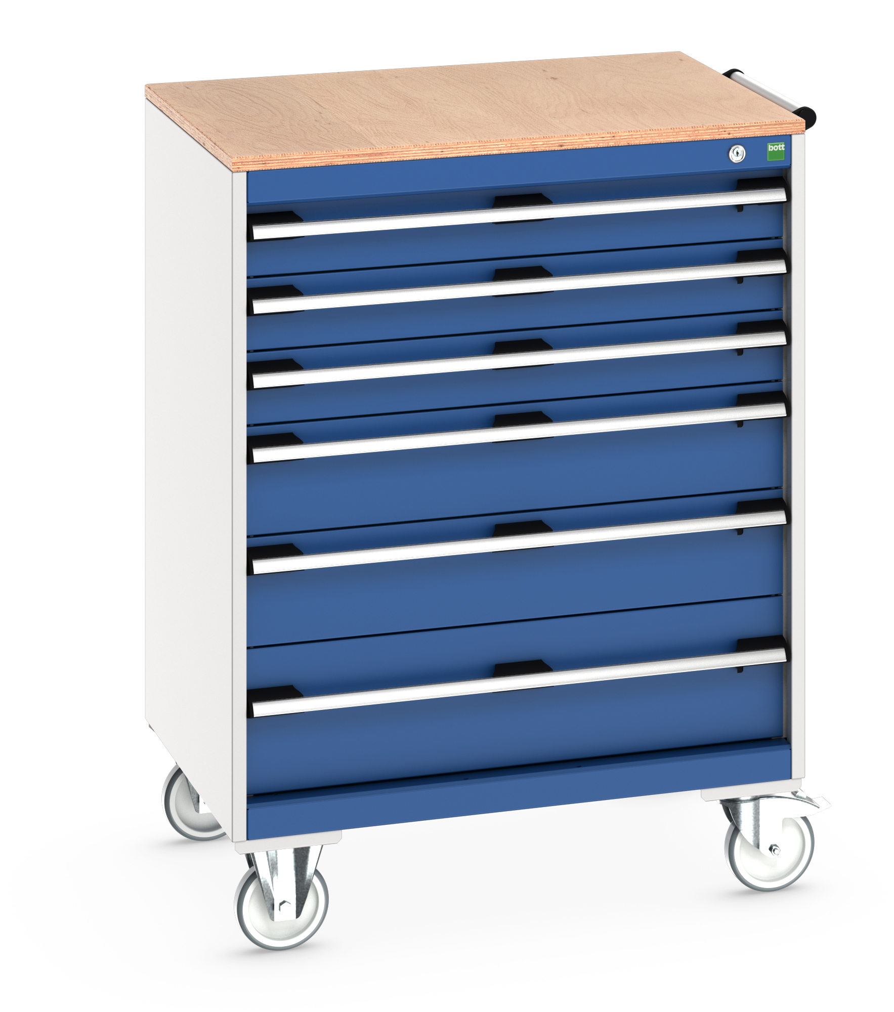 Bott Cubio Mobile Drawer Cabinet With 6 Drawers & Multiplex Worktop - 40402159.11V