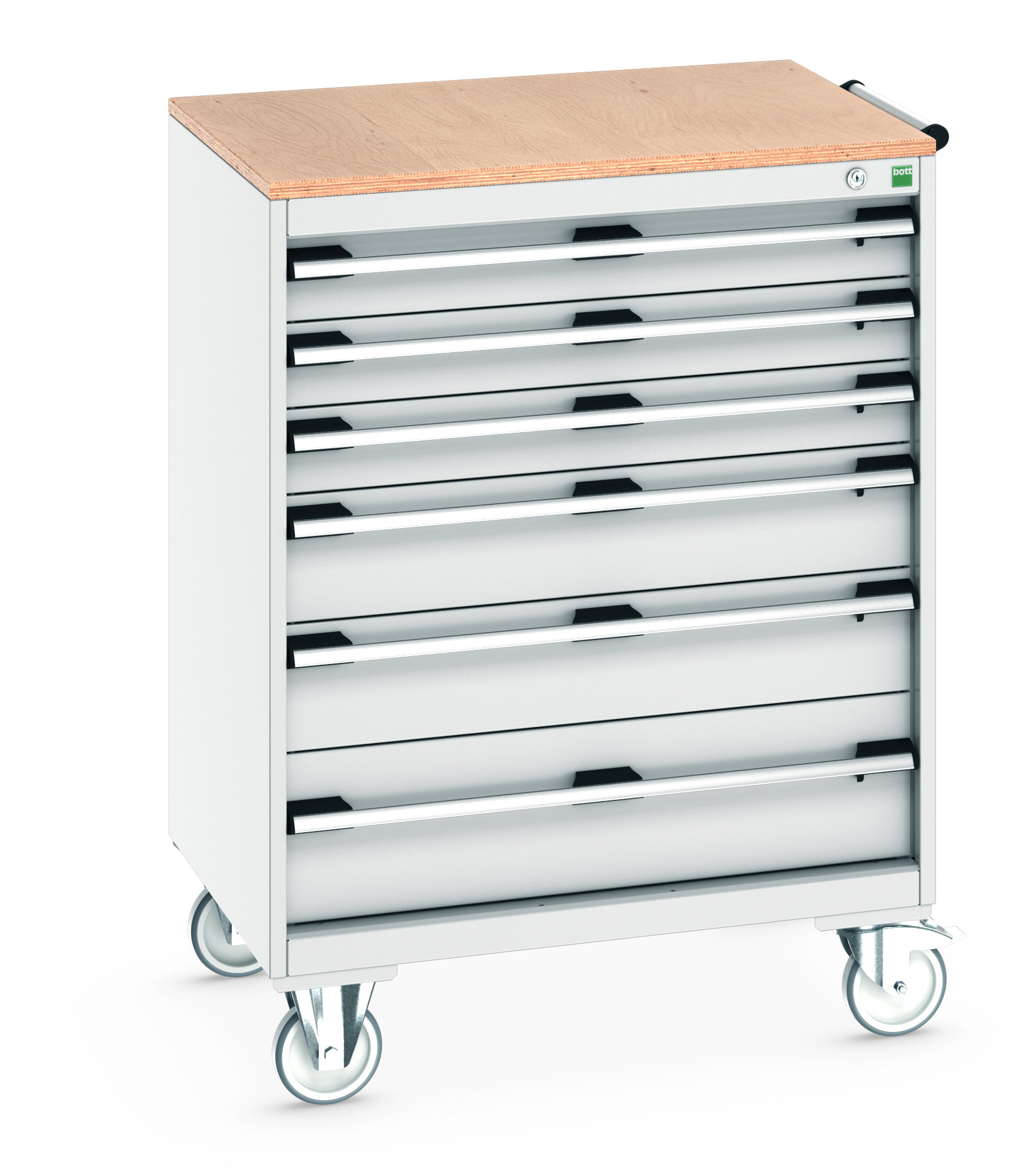 Bott Cubio Mobile Drawer Cabinet With 6 Drawers & Multiplex Worktop - 40402159.16V