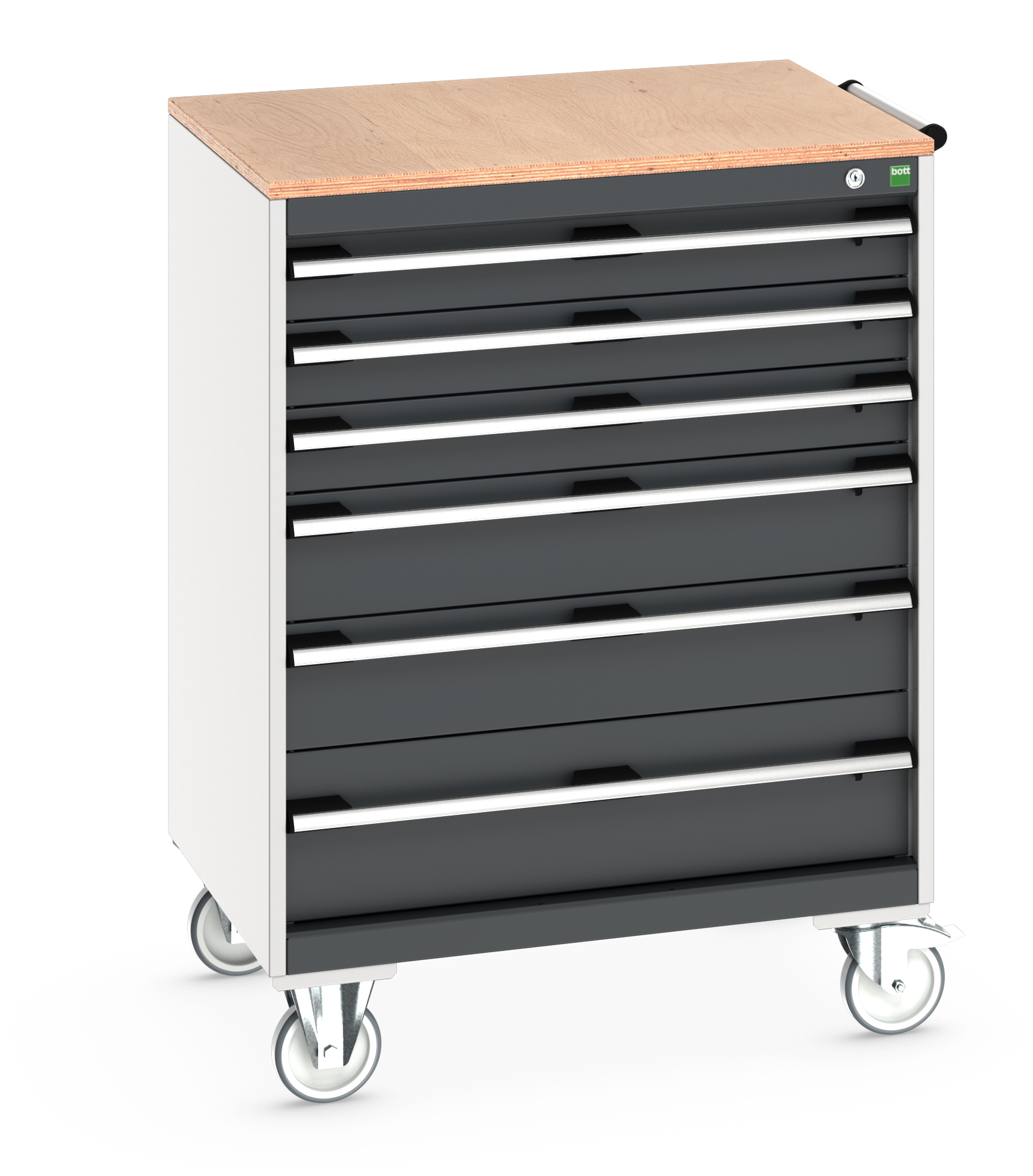 Bott Cubio Mobile Drawer Cabinet With 6 Drawers & Multiplex Worktop - 40402159.19V