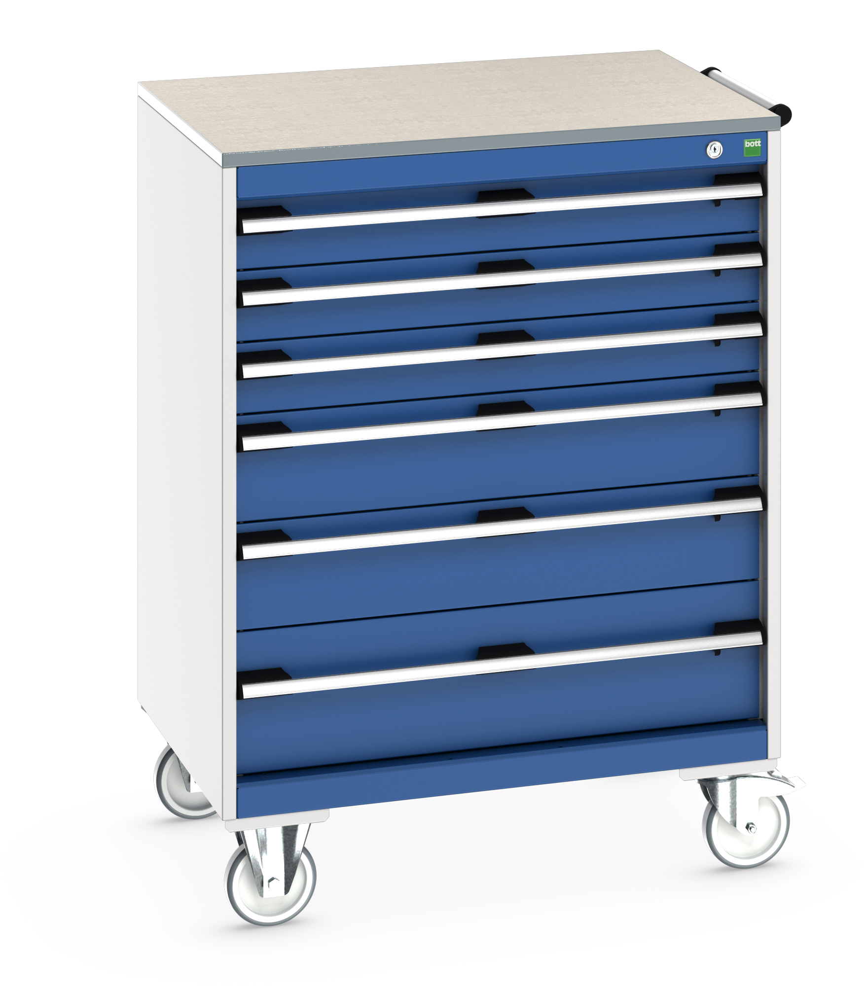 Bott Cubio Mobile Drawer Cabinet With 6 Drawers & Lino Worktop - 40402160.11V
