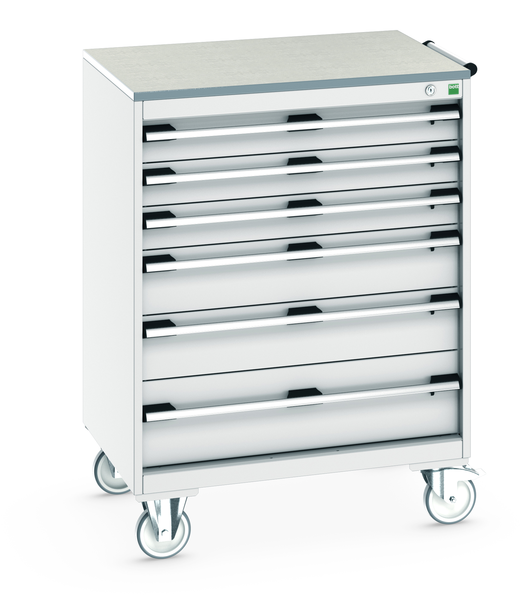 Bott Cubio Mobile Drawer Cabinet With 6 Drawers & Lino Worktop - 40402160.16V