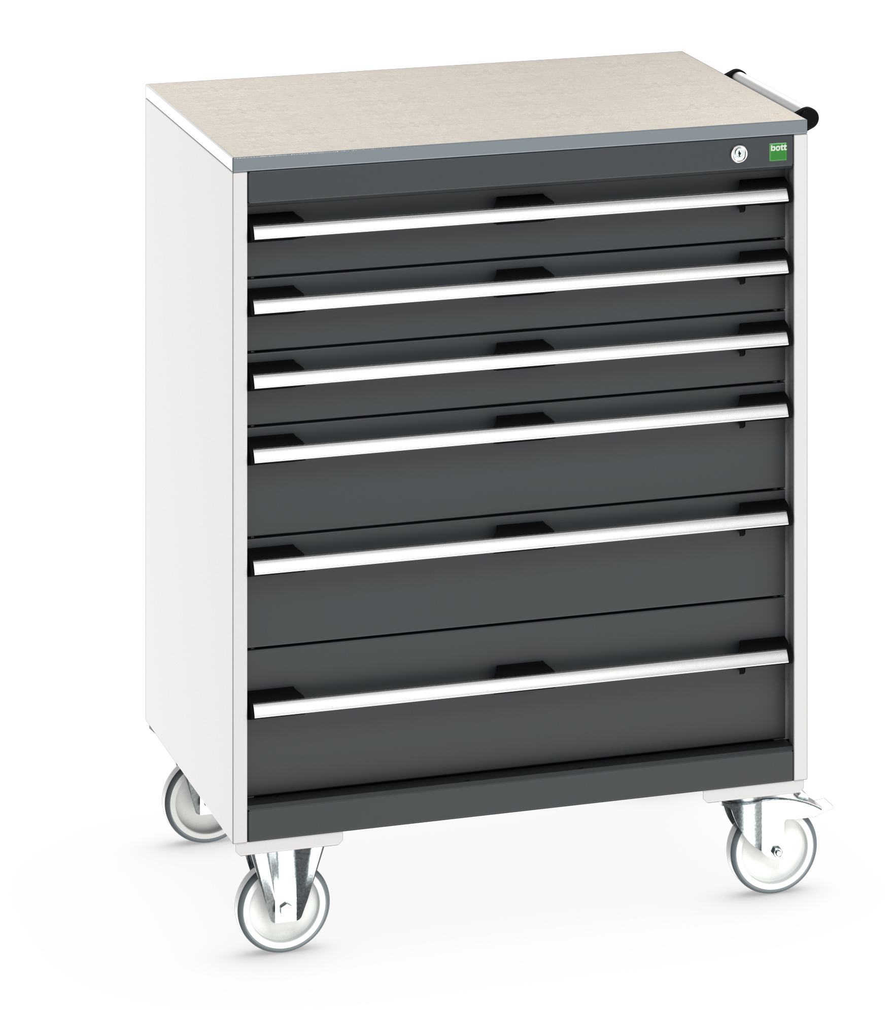 Bott Cubio Mobile Drawer Cabinet With 6 Drawers & Lino Worktop - 40402160.19V