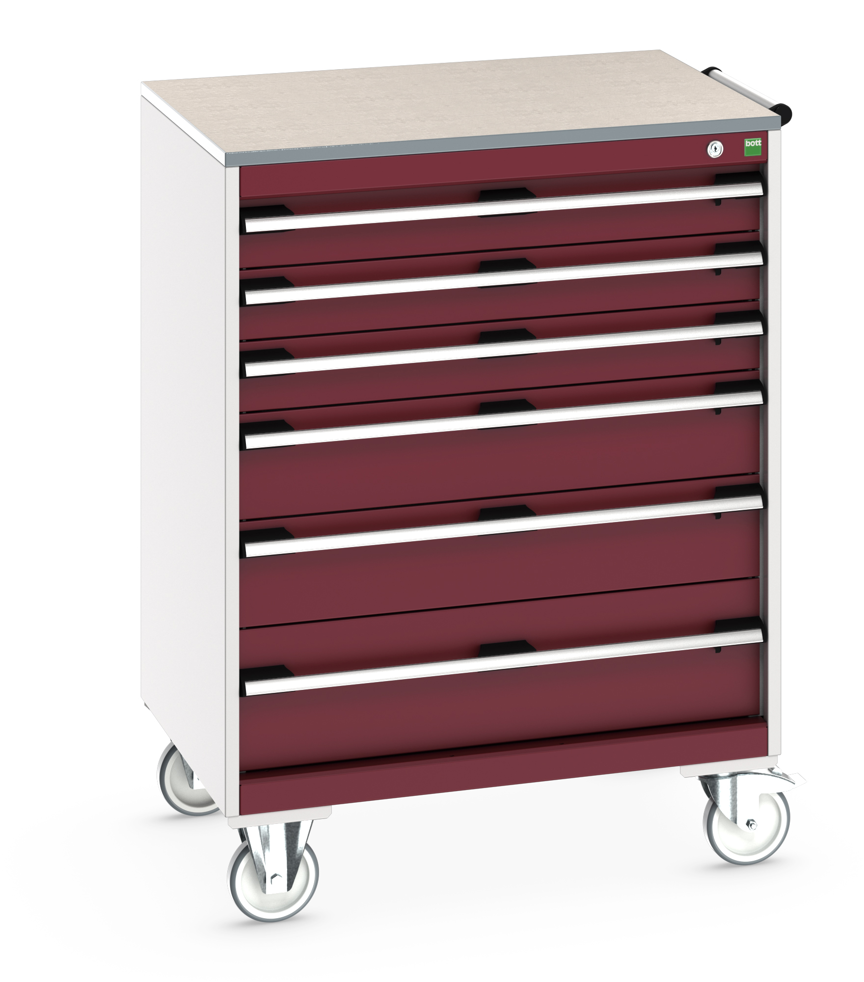 Bott Cubio Mobile Drawer Cabinet With 6 Drawers & Lino Worktop - 40402160.24V