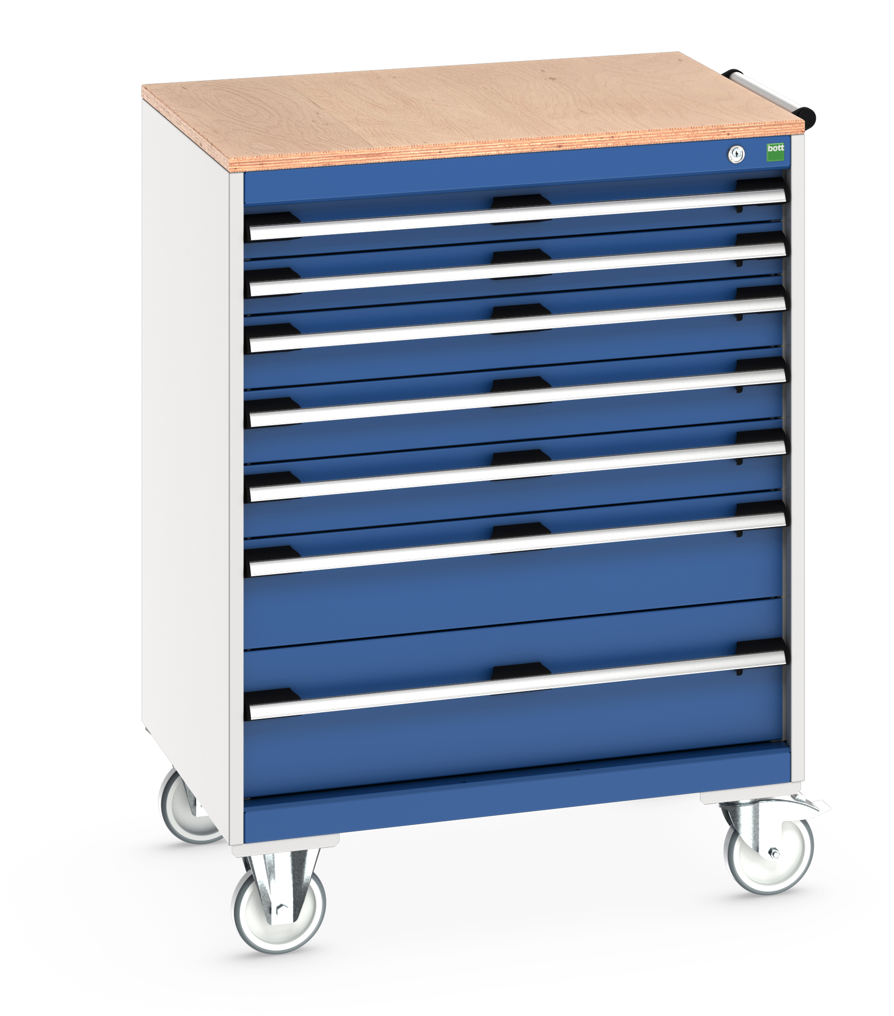 Bott Cubio Mobile Drawer Cabinet With 7 Drawers & Multiplex Worktop - 40402161.11V