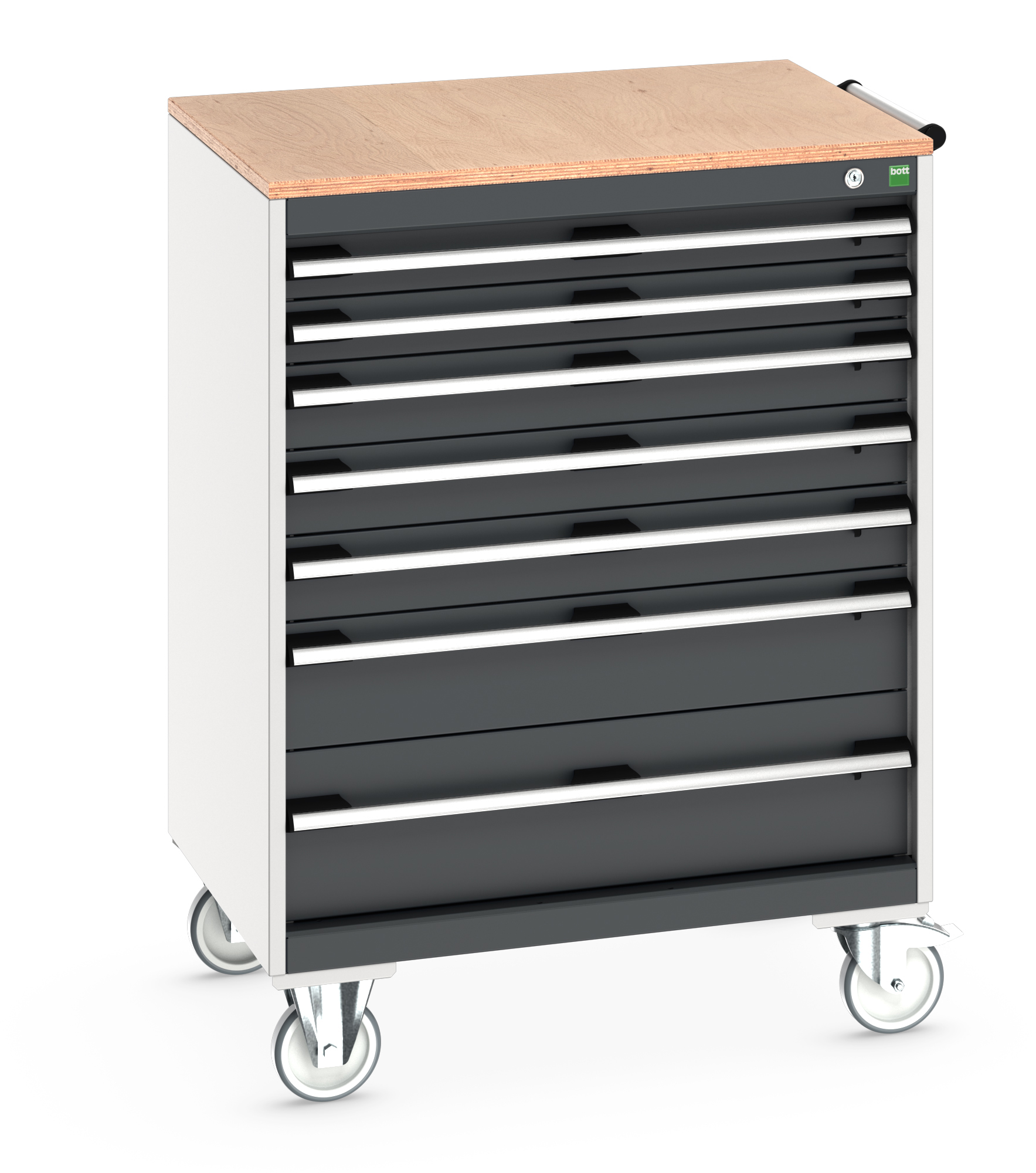 Bott Cubio Mobile Drawer Cabinet With 7 Drawers & Multiplex Worktop - 40402161.19V