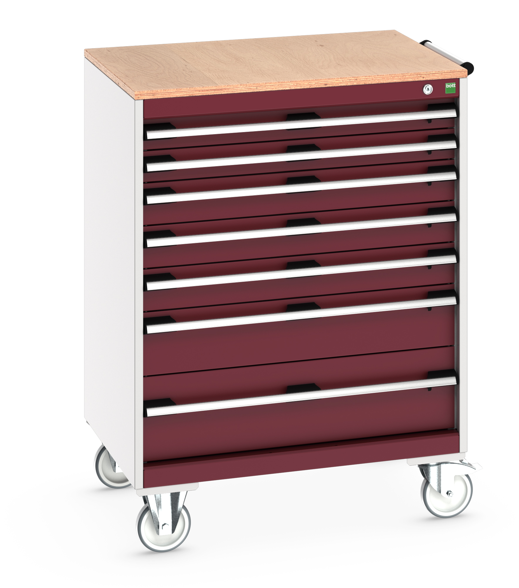 Bott Cubio Mobile Drawer Cabinet With 7 Drawers & Multiplex Worktop - 40402161.24V