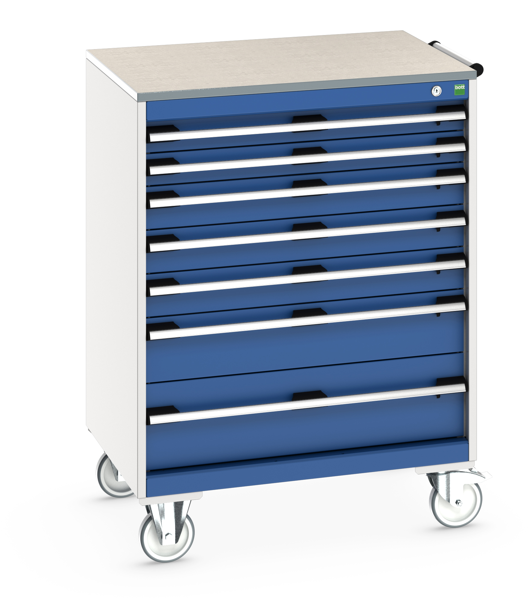 Bott Cubio Mobile Drawer Cabinet With 7 Drawers & Lino Worktop - 40402162.11V