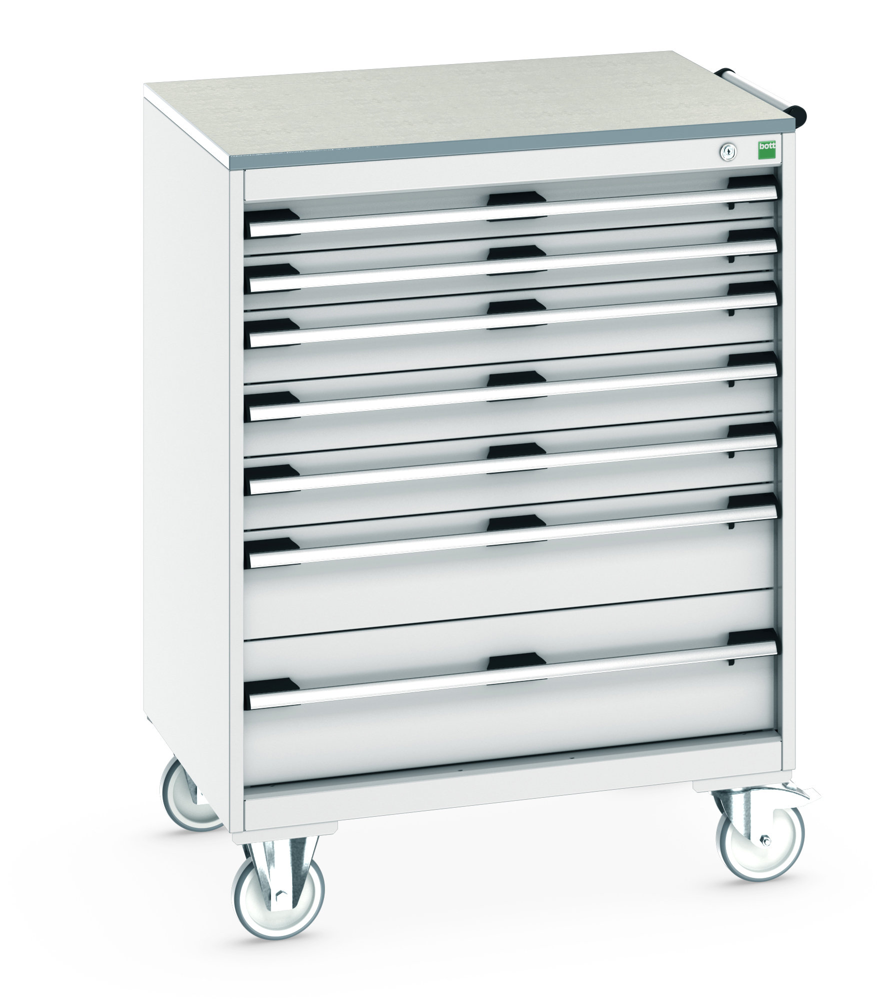 Bott Cubio Mobile Drawer Cabinet With 7 Drawers & Lino Worktop - 40402162.16V