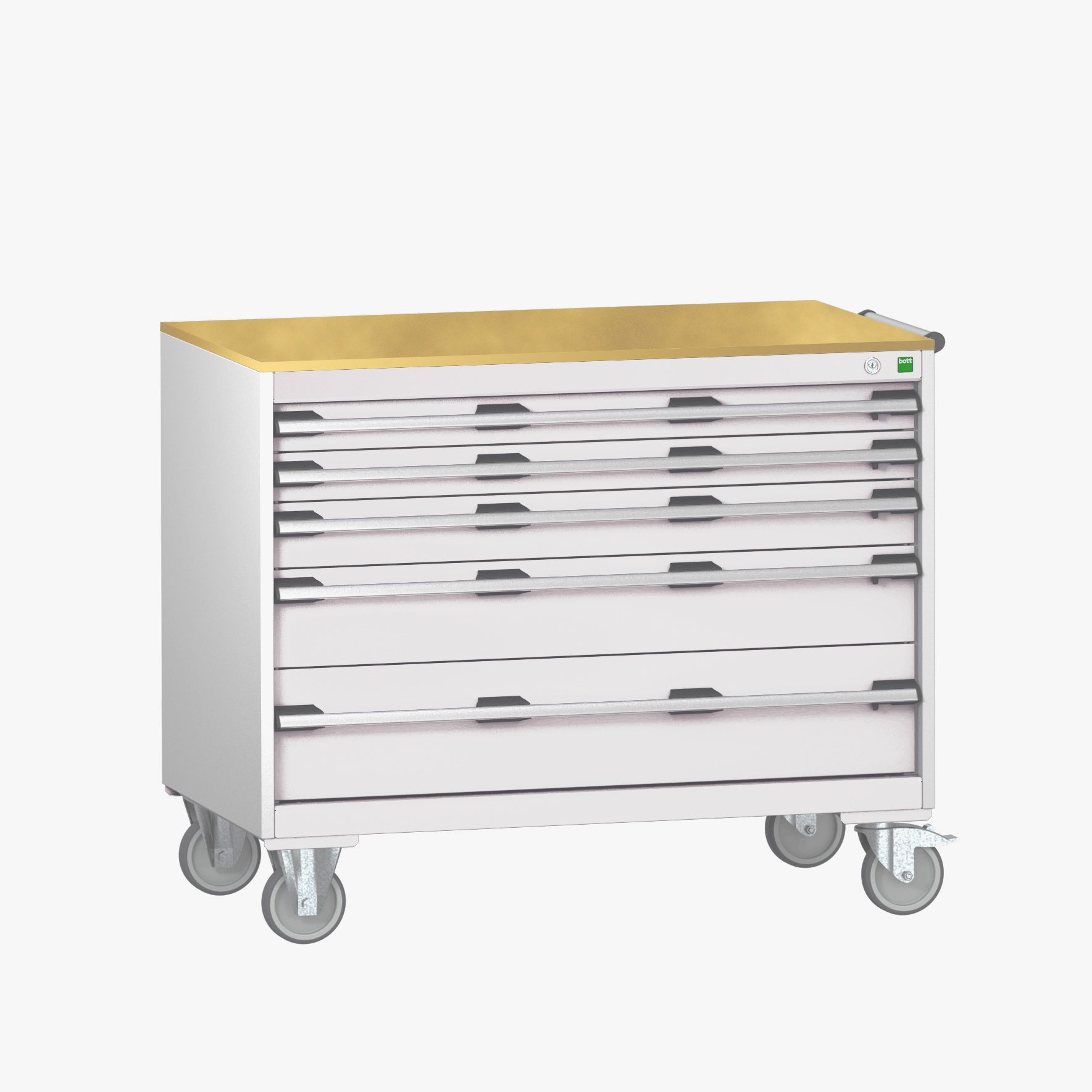 Bott Cubio Mobile Drawer Cabinet With 5 Drawers & Multiplex Worktop - 40402163.16V