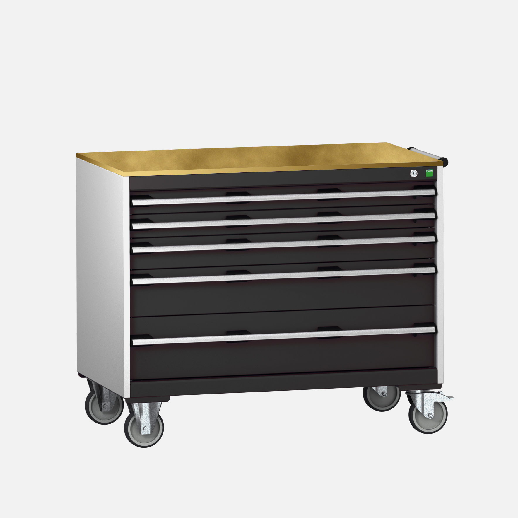 Bott Cubio Mobile Drawer Cabinet With 5 Drawers & Multiplex Worktop - 40402163.19V