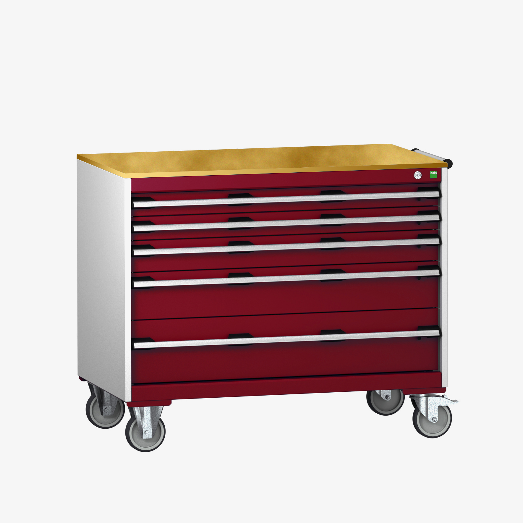 Bott Cubio Mobile Drawer Cabinet With 5 Drawers & Multiplex Worktop - 40402163.24V